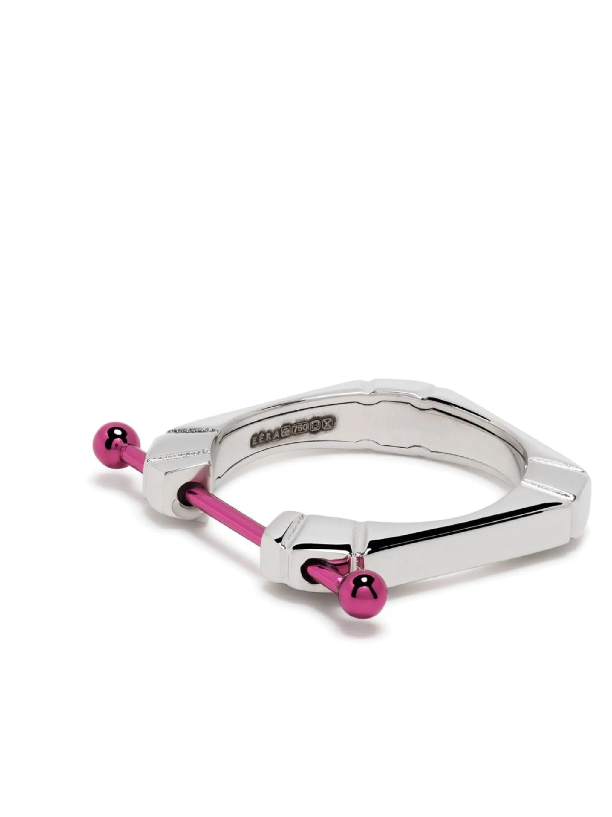 18kt white gold Square Hug ring