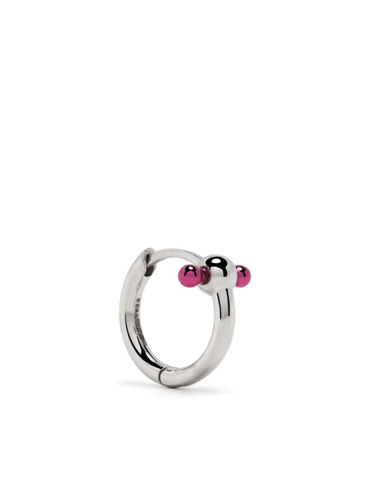 18kt white gold Bar mini hoop earring