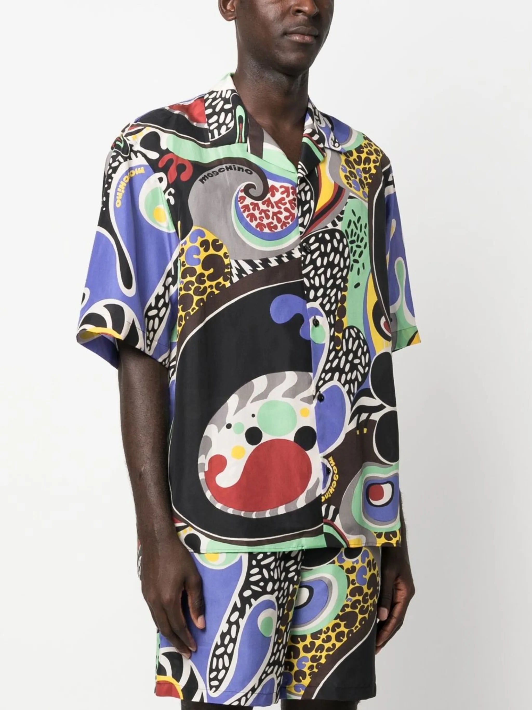 graphic-print Cuban shirt