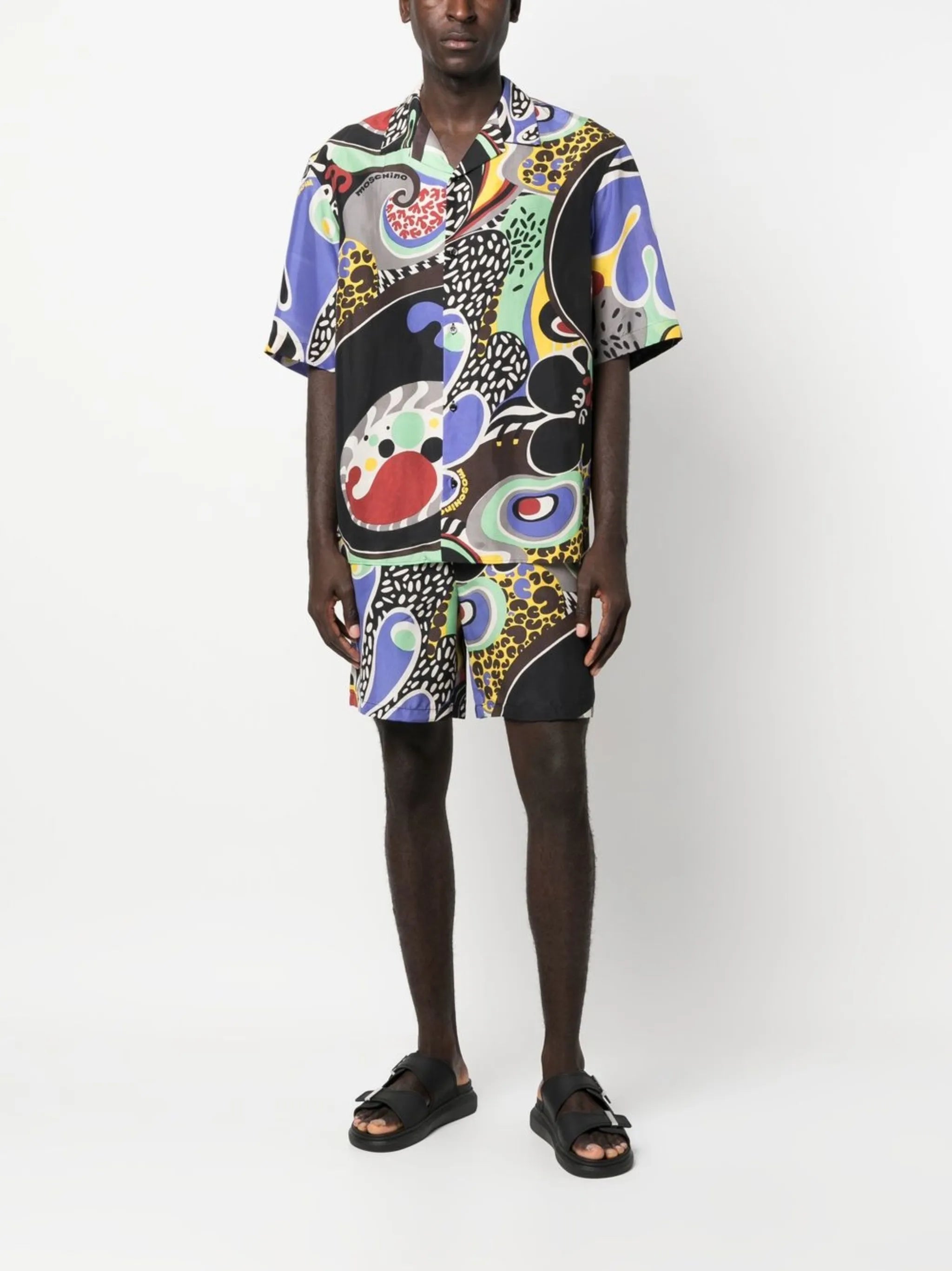 graphic-print Cuban shirt