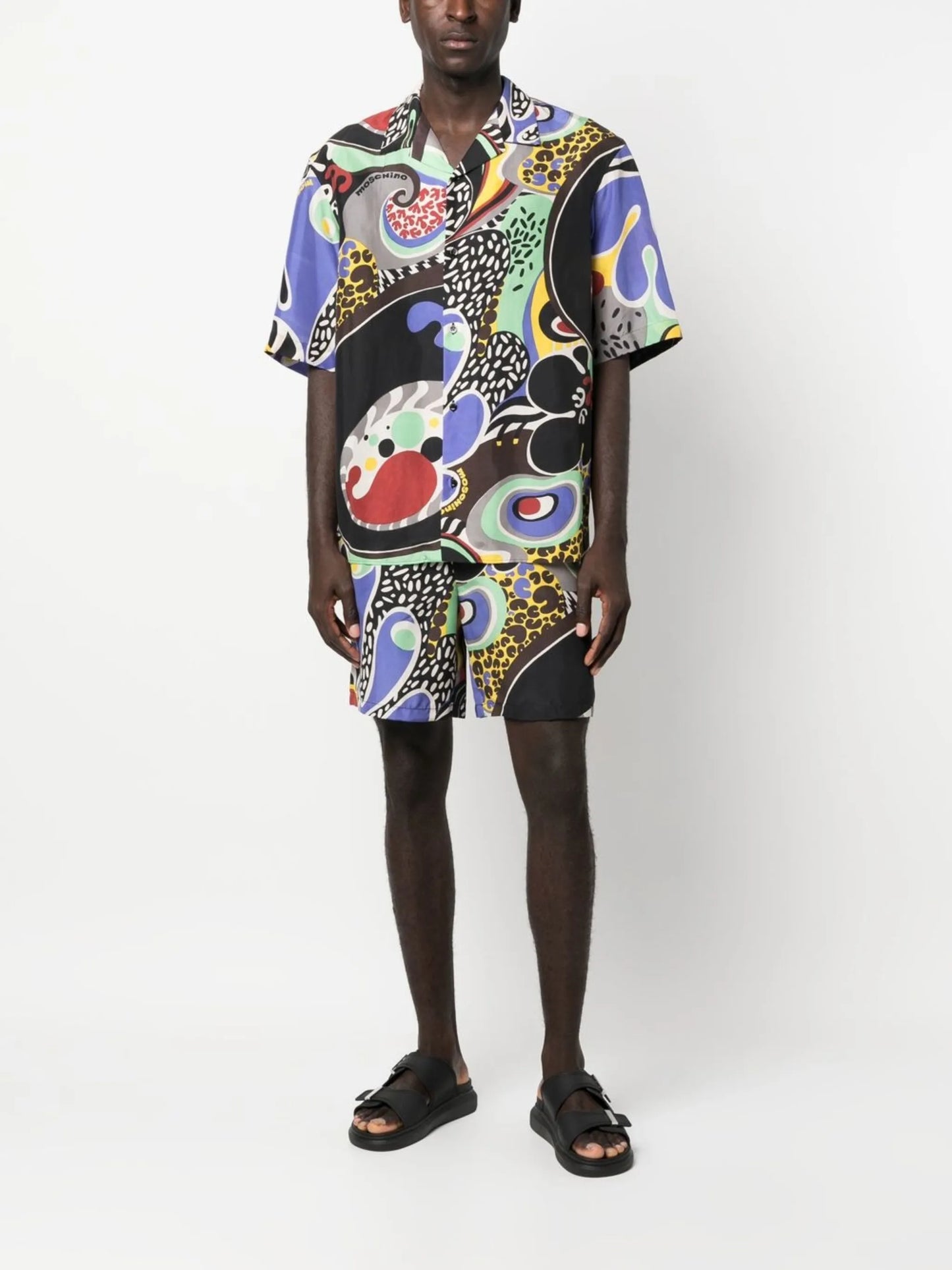 graphic-print Cuban shirt