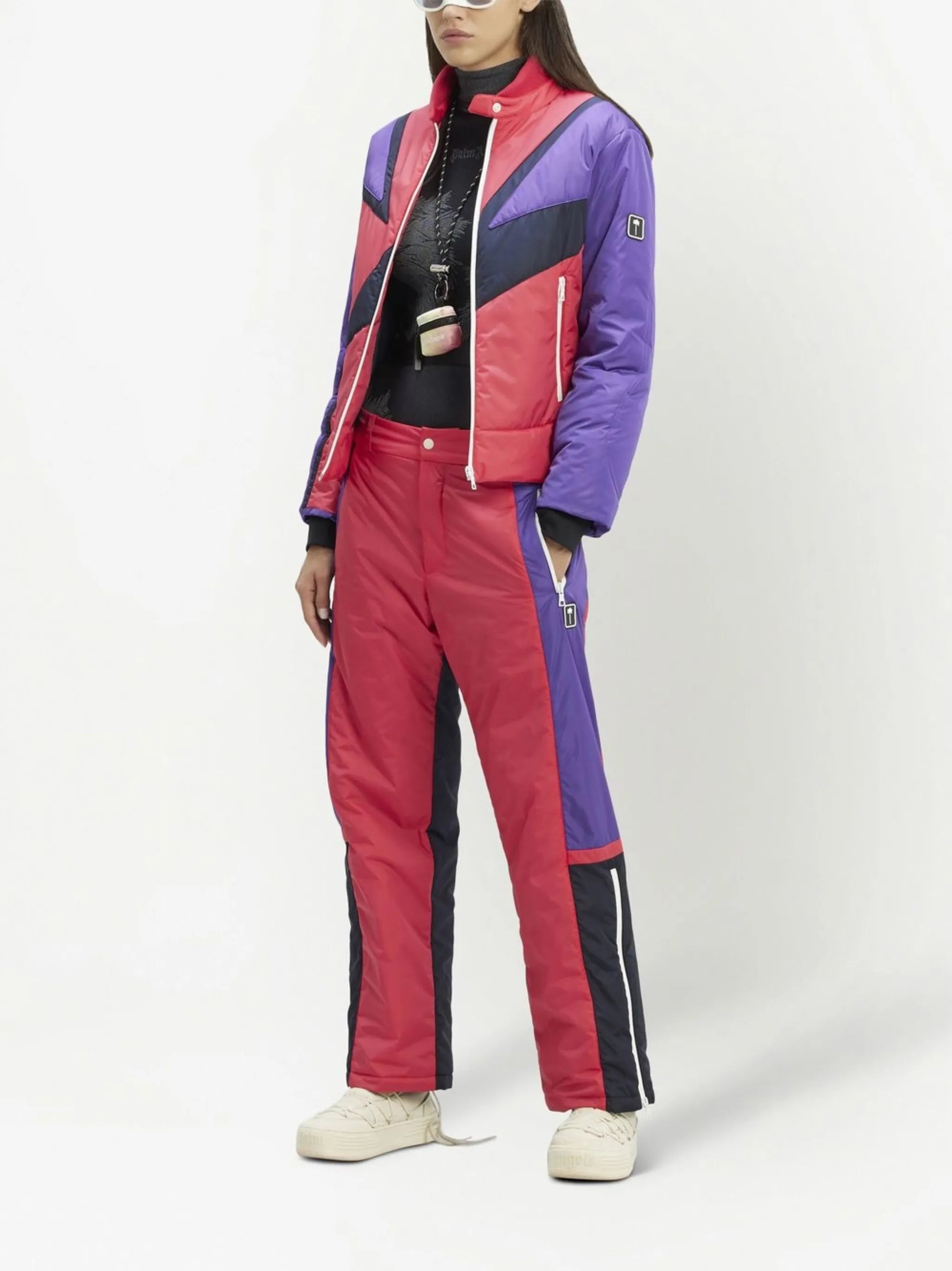 Thunderbolt colour-block ski jacket