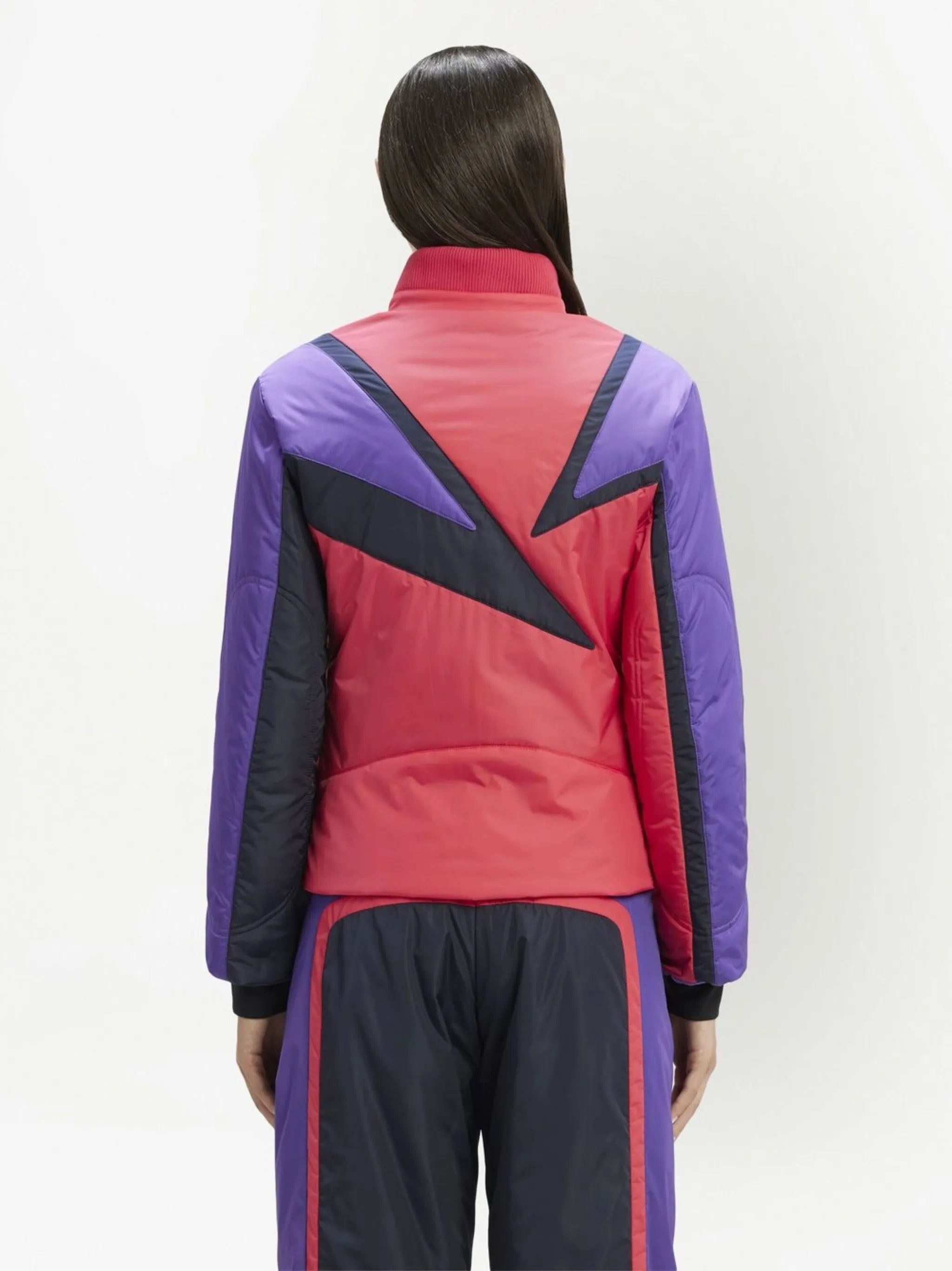 Thunderbolt colour-block ski jacket