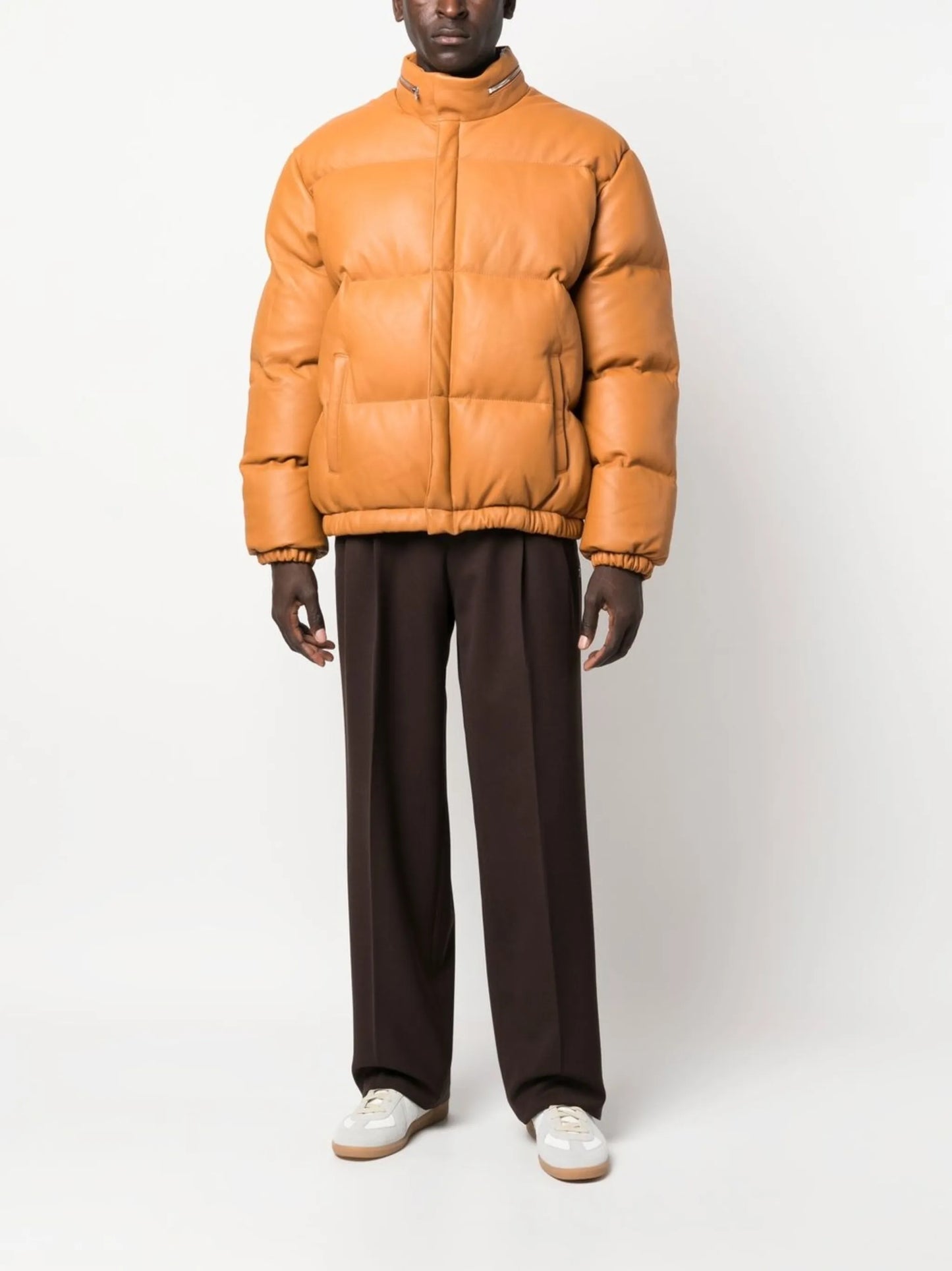 lambskin padded jacket