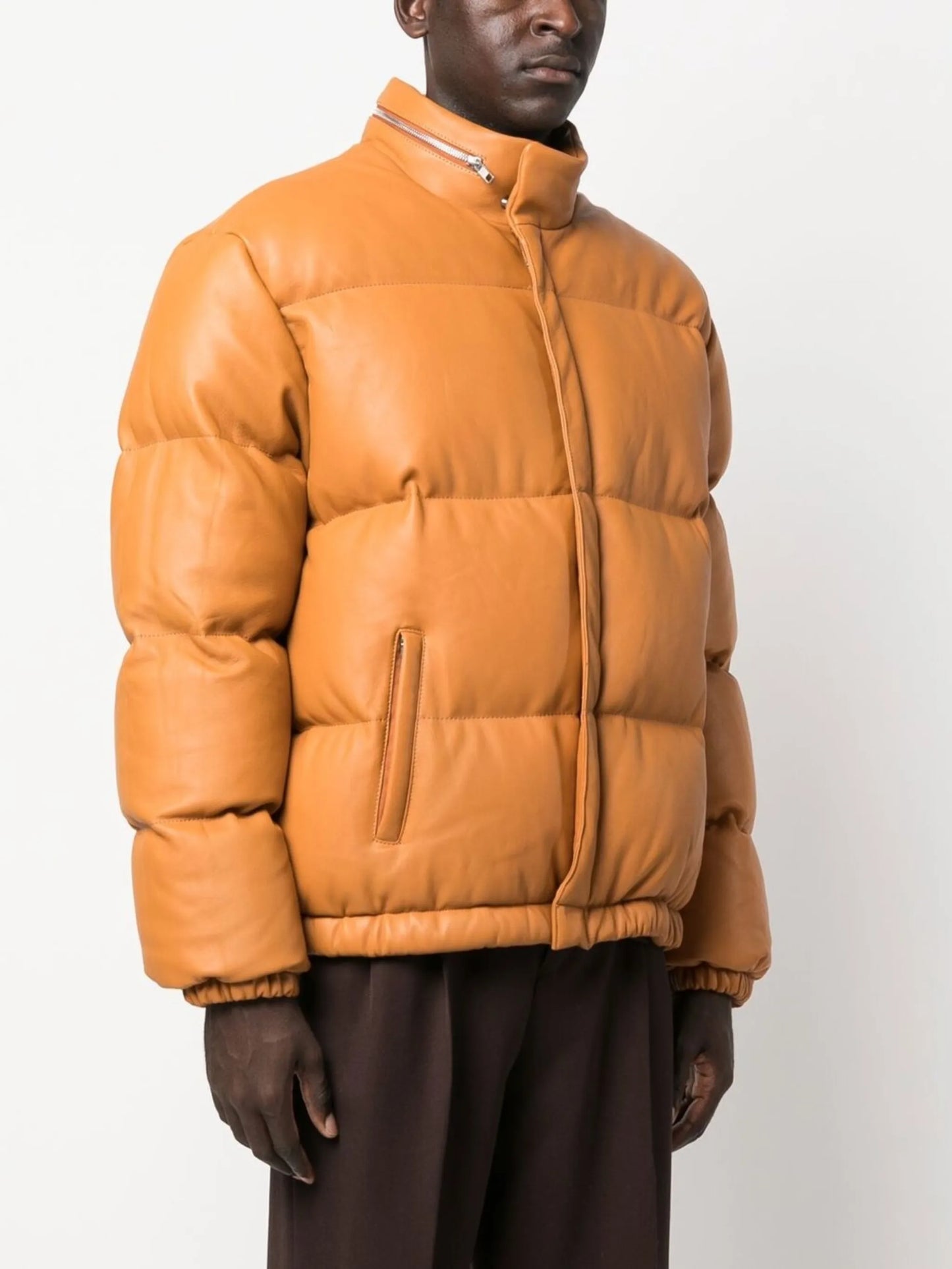 lambskin padded jacket