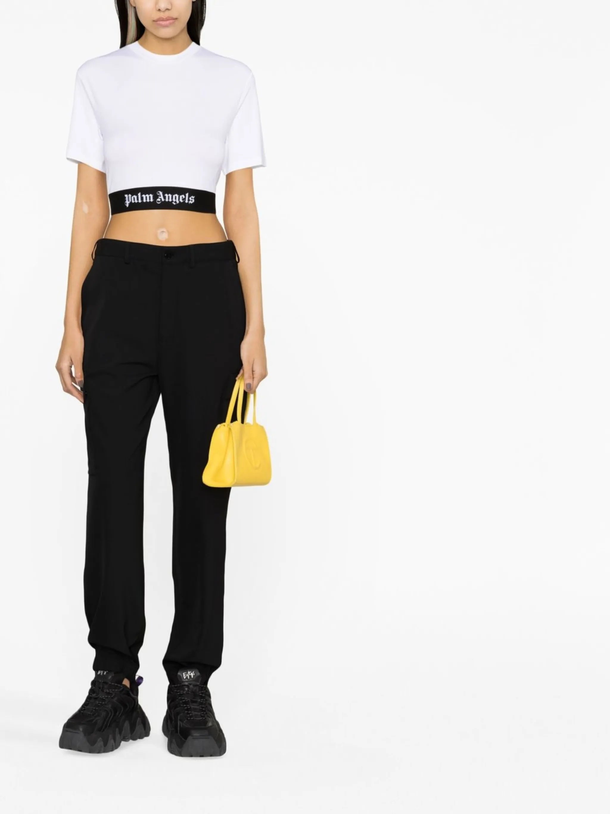 logo-underband cropped T-shirt