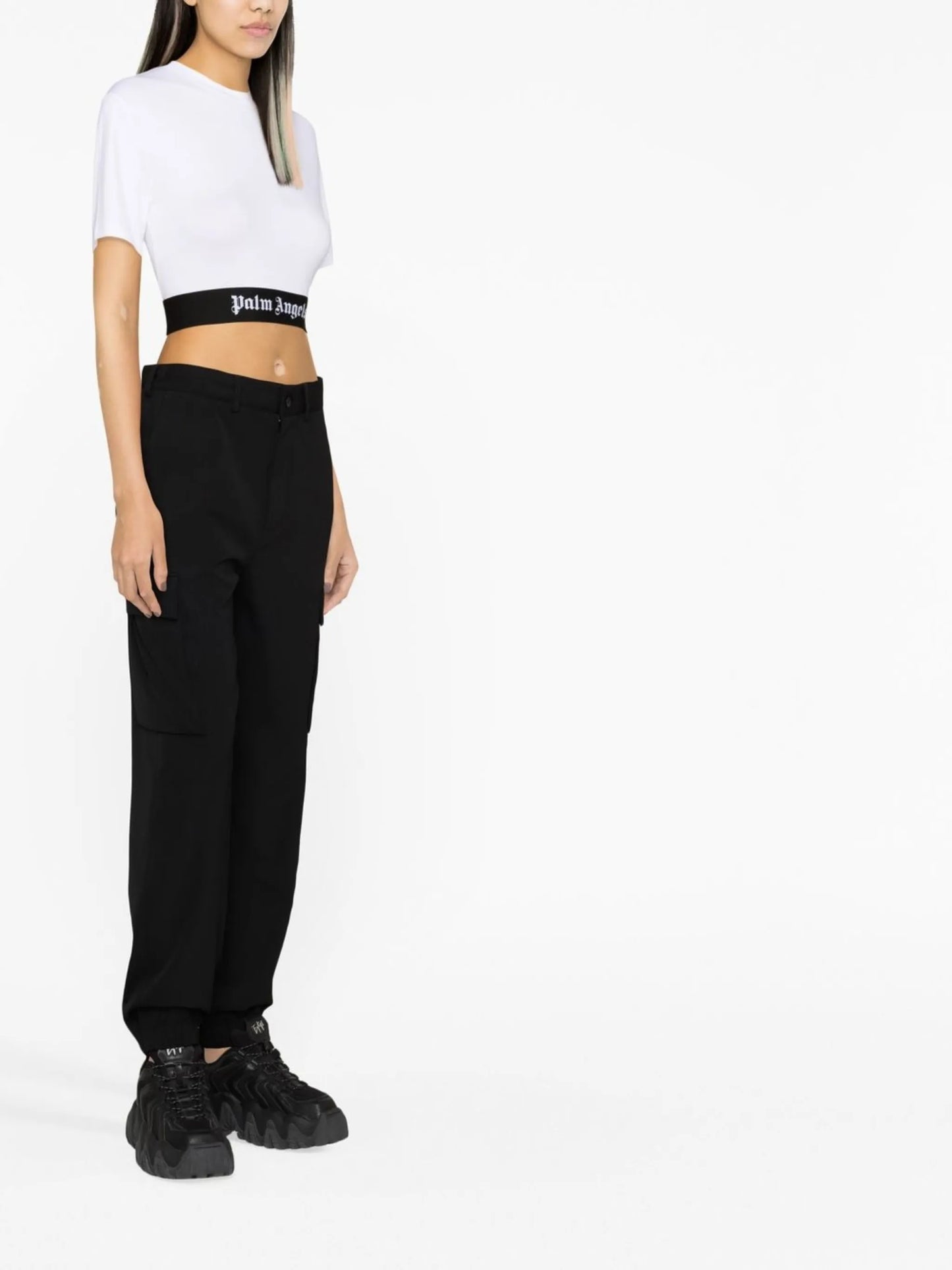 logo-underband cropped T-shirt