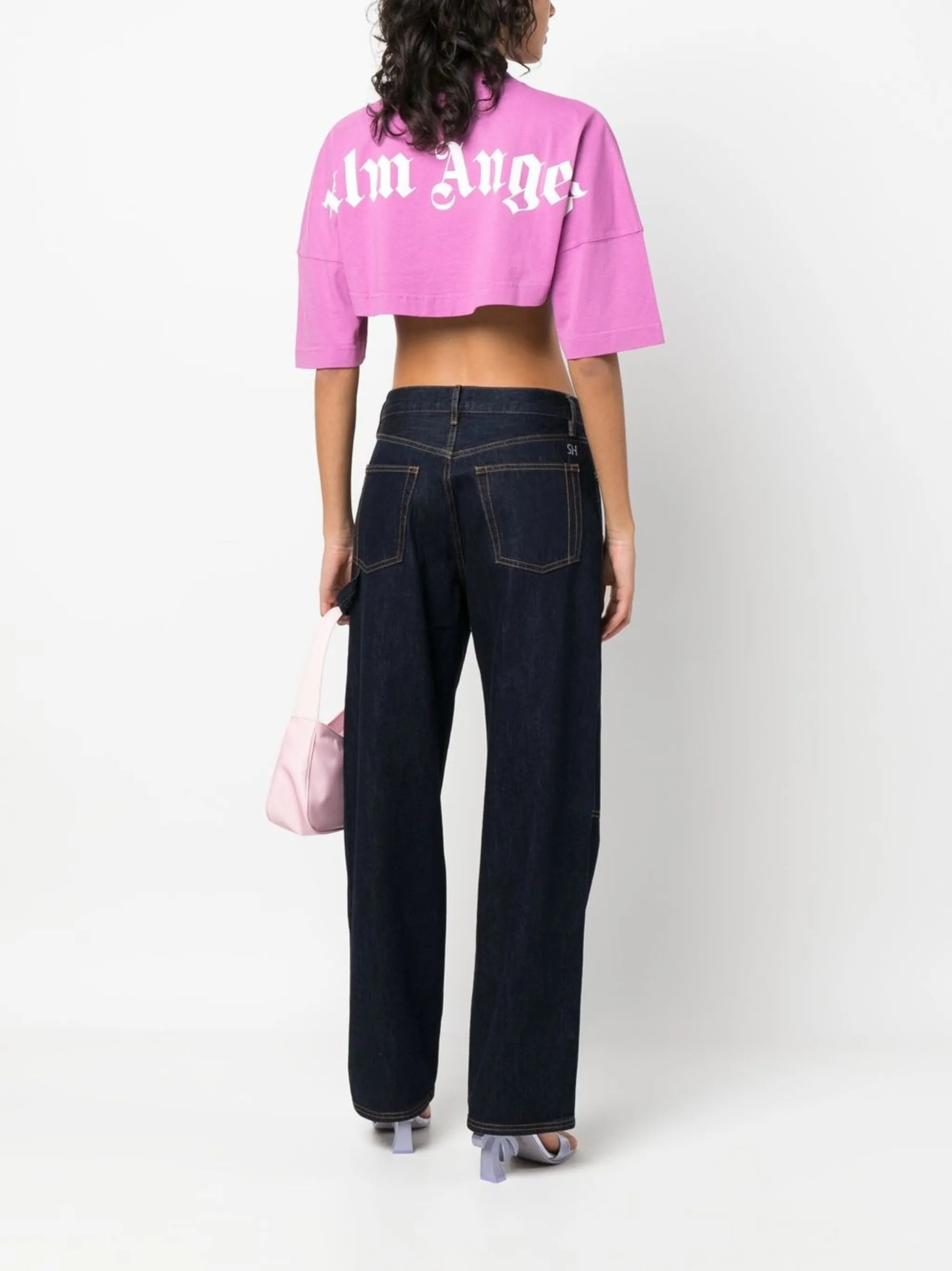 logo-print cropped T-shirt