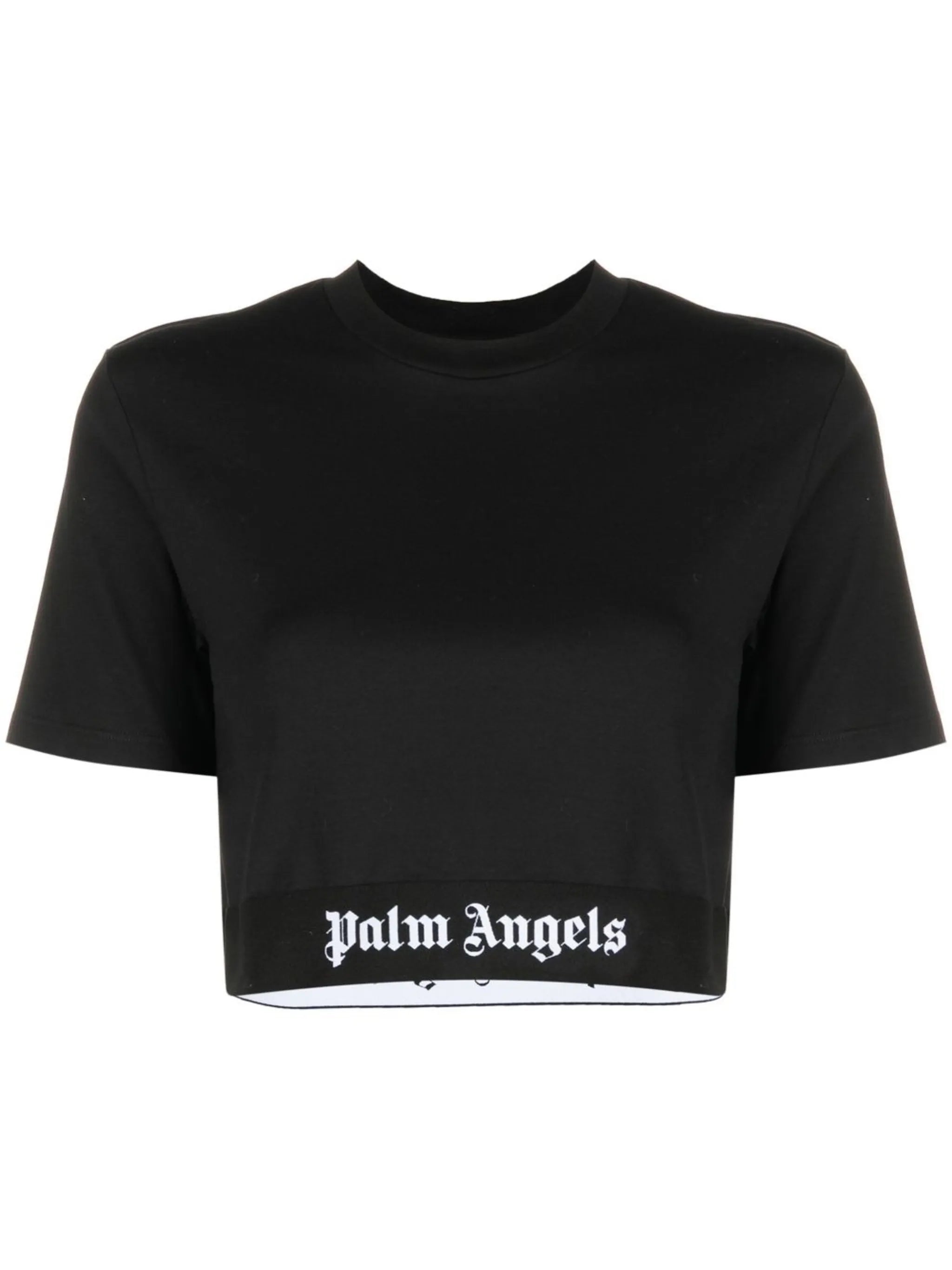 logo-tape cropped T-shirt