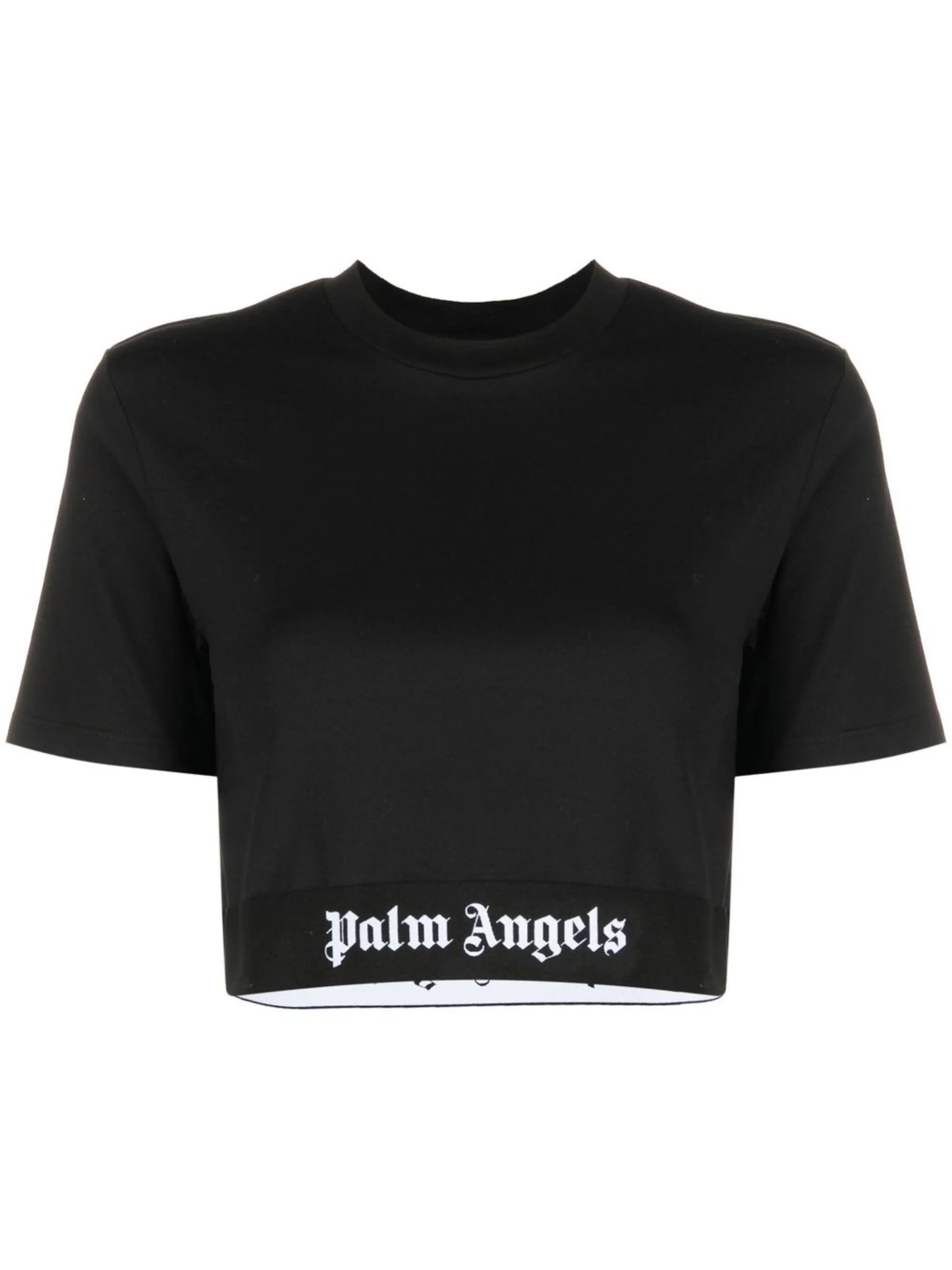 logo-tape cropped T-shirt