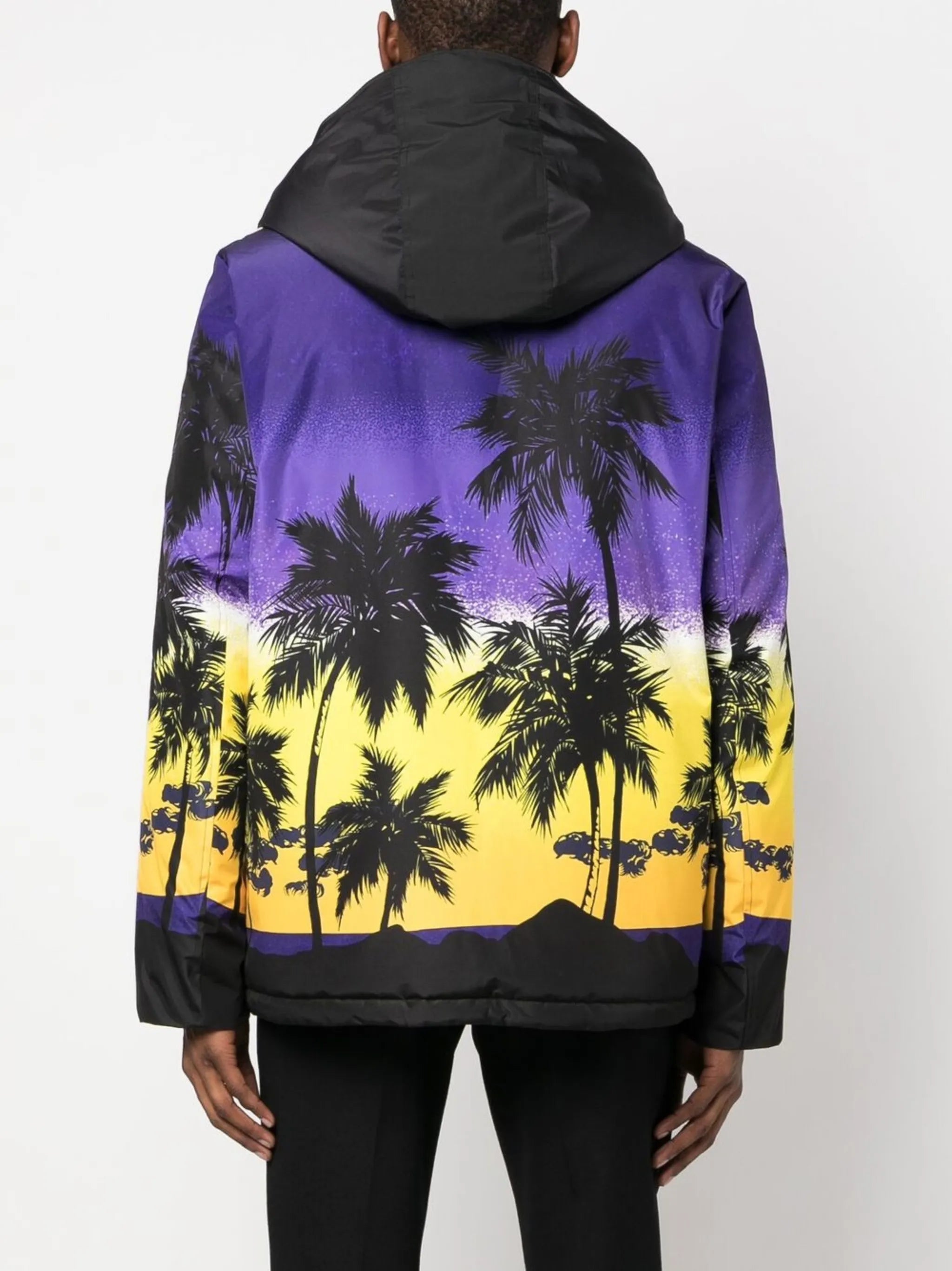 sunset-print hooded jacket