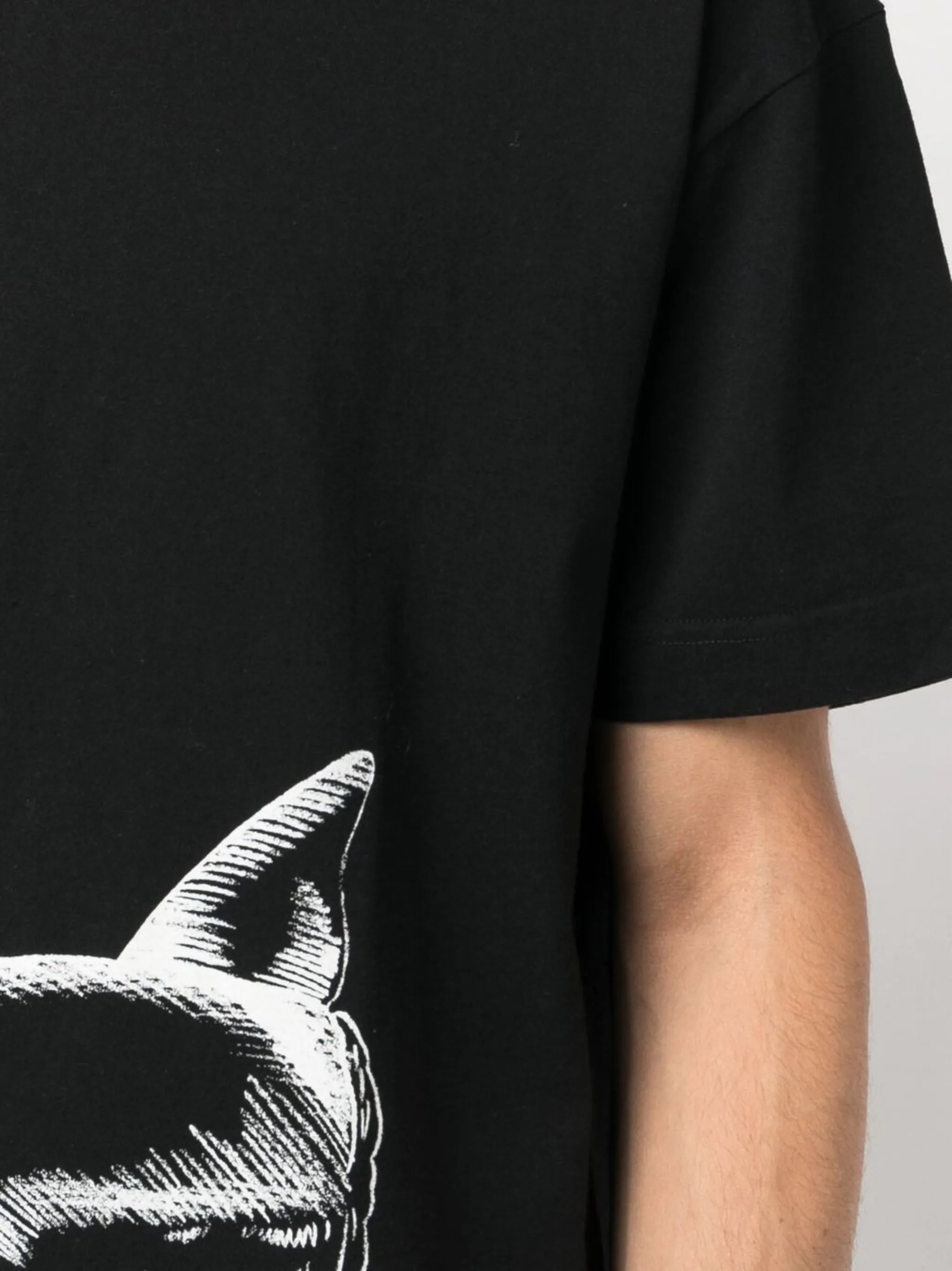 shark-print organic cotton T-shirt