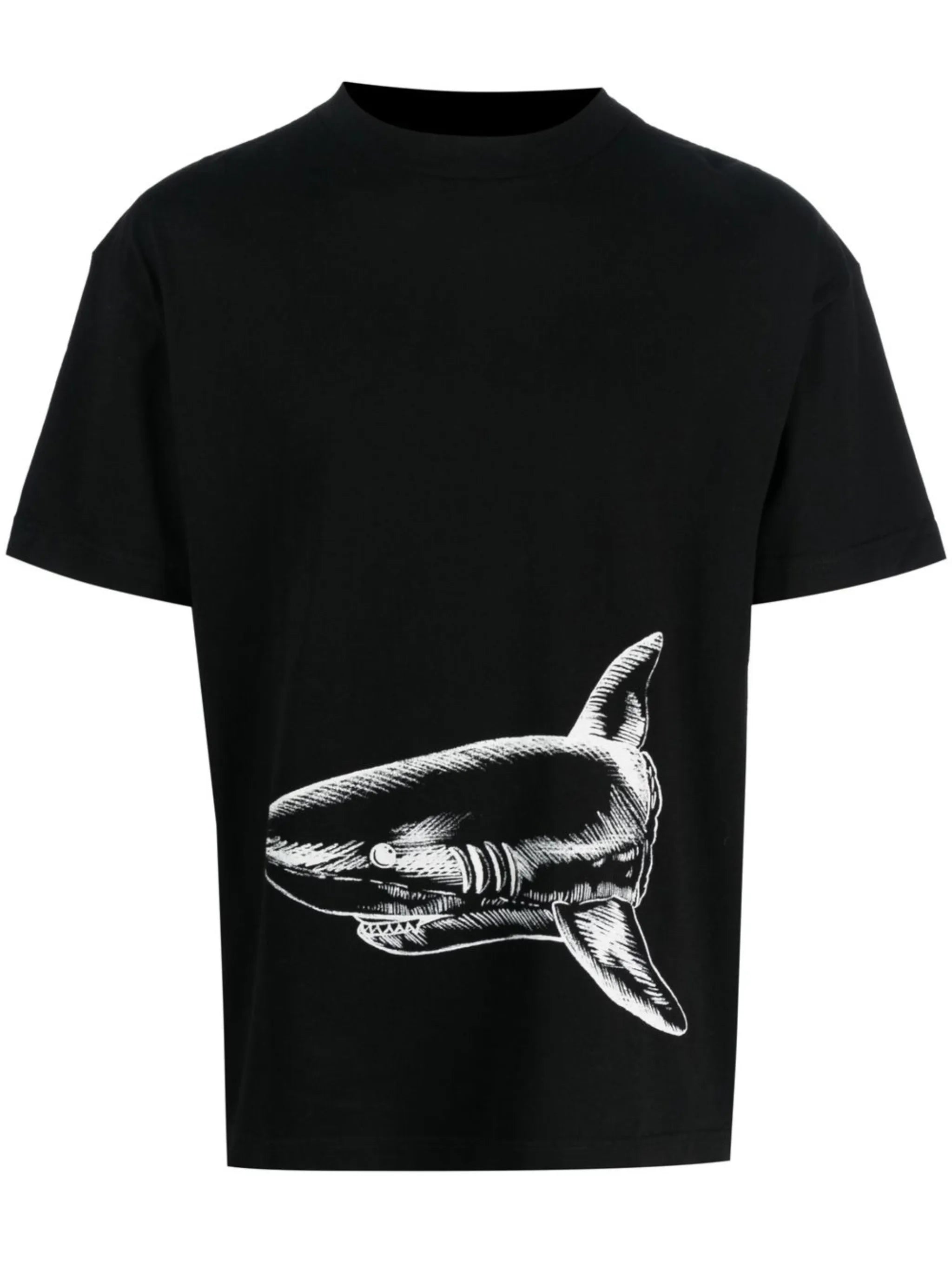 shark-print organic cotton T-shirt