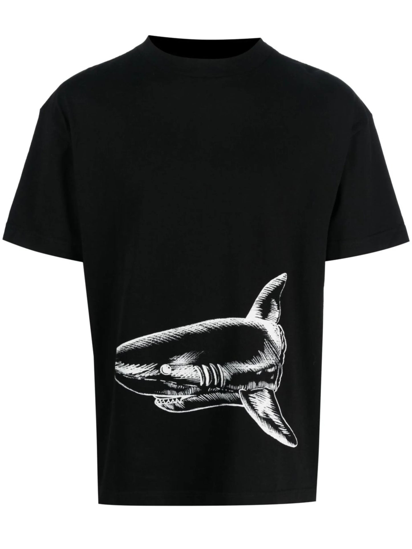 shark-print organic cotton T-shirt