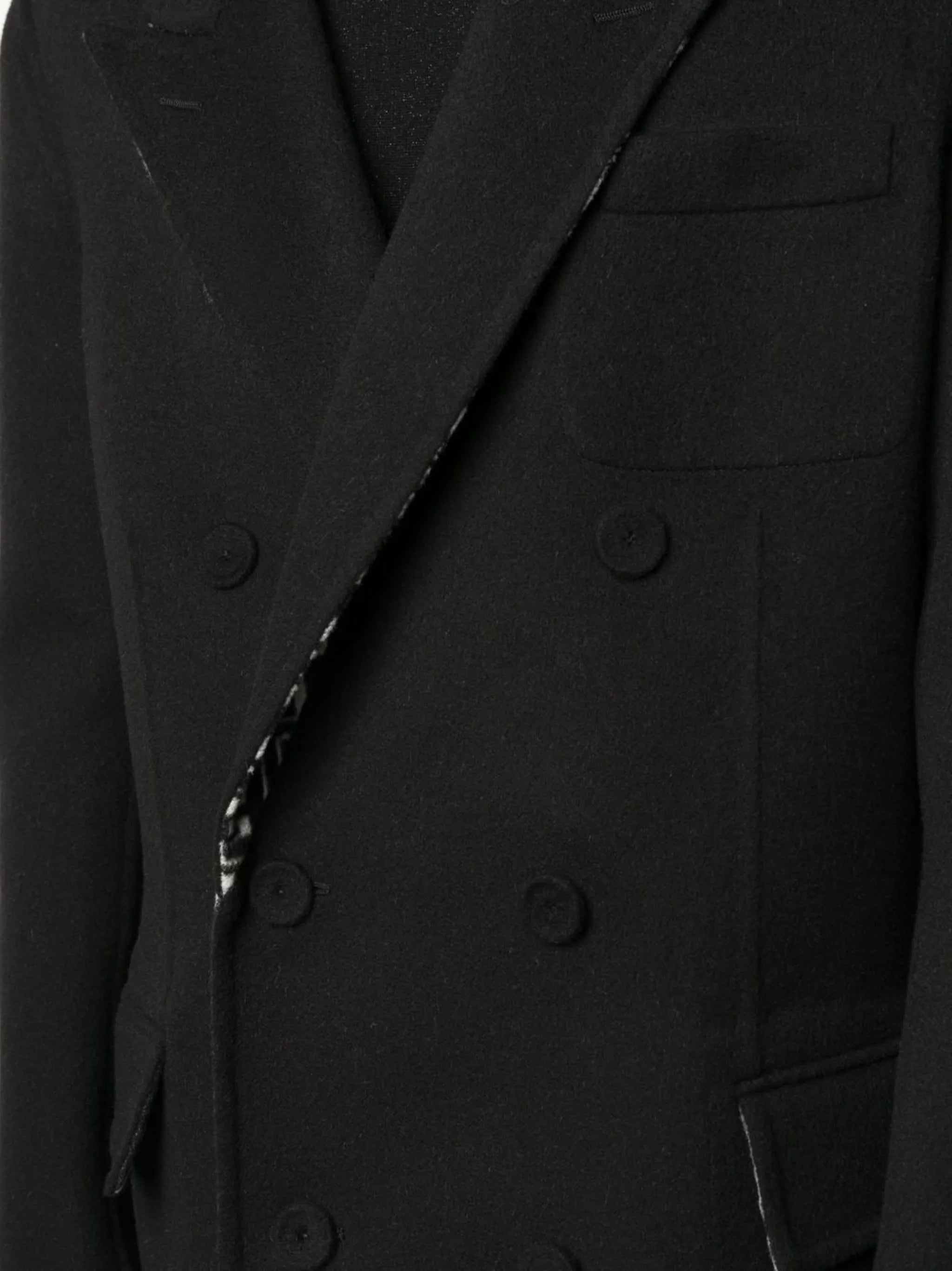 FF-print double-breasted reversible coat