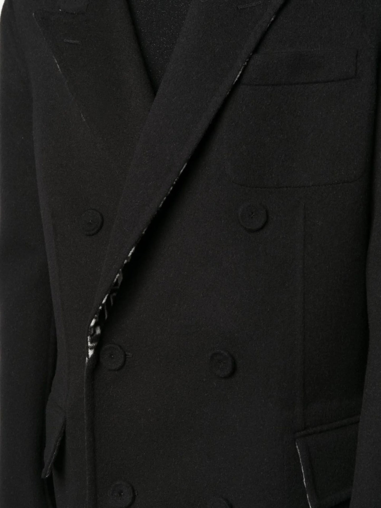 FF-print double-breasted reversible coat