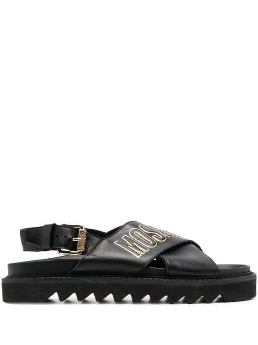 crossover logo-plaque sandals