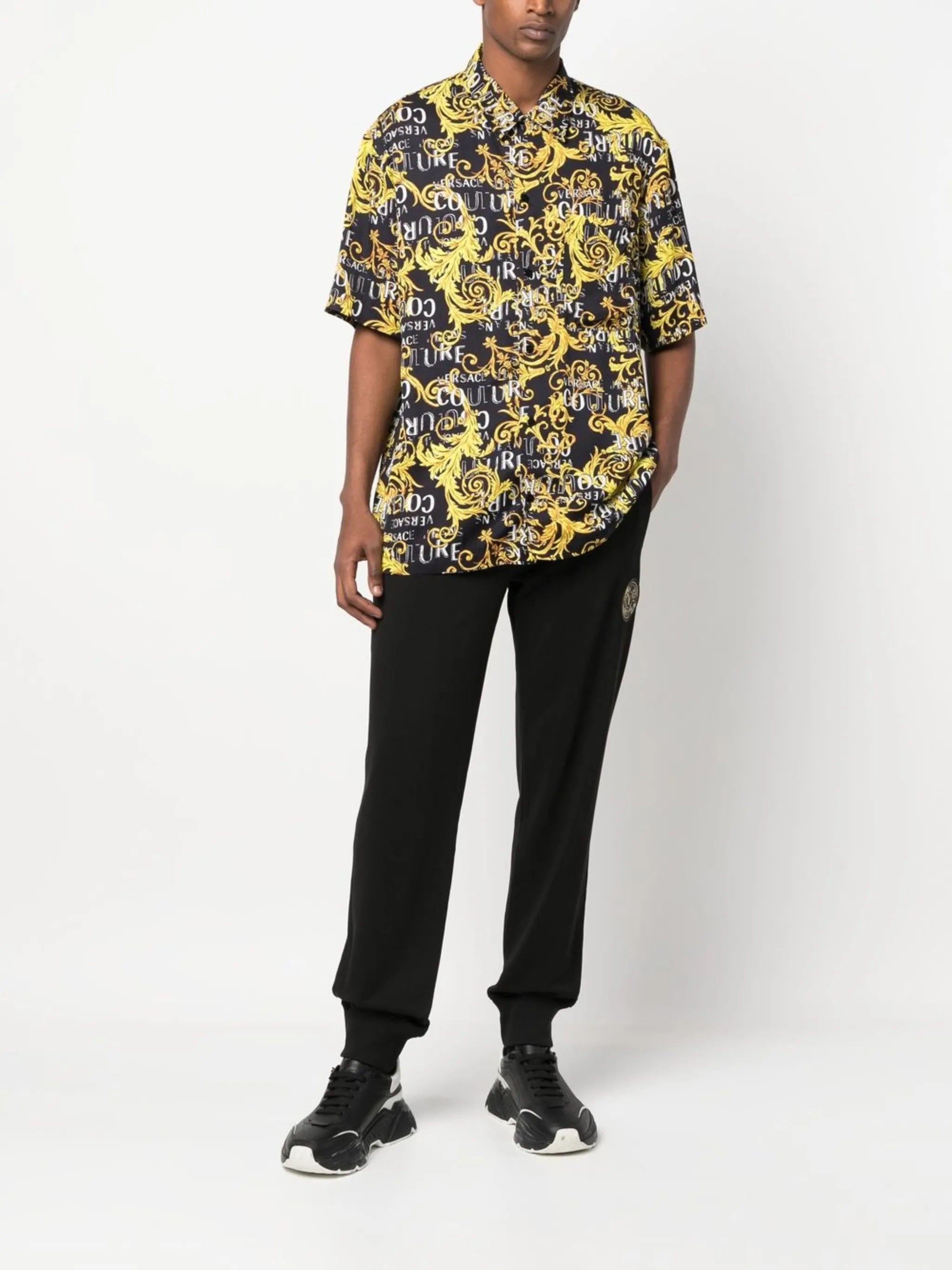 baroque-print short-sleeve shirt