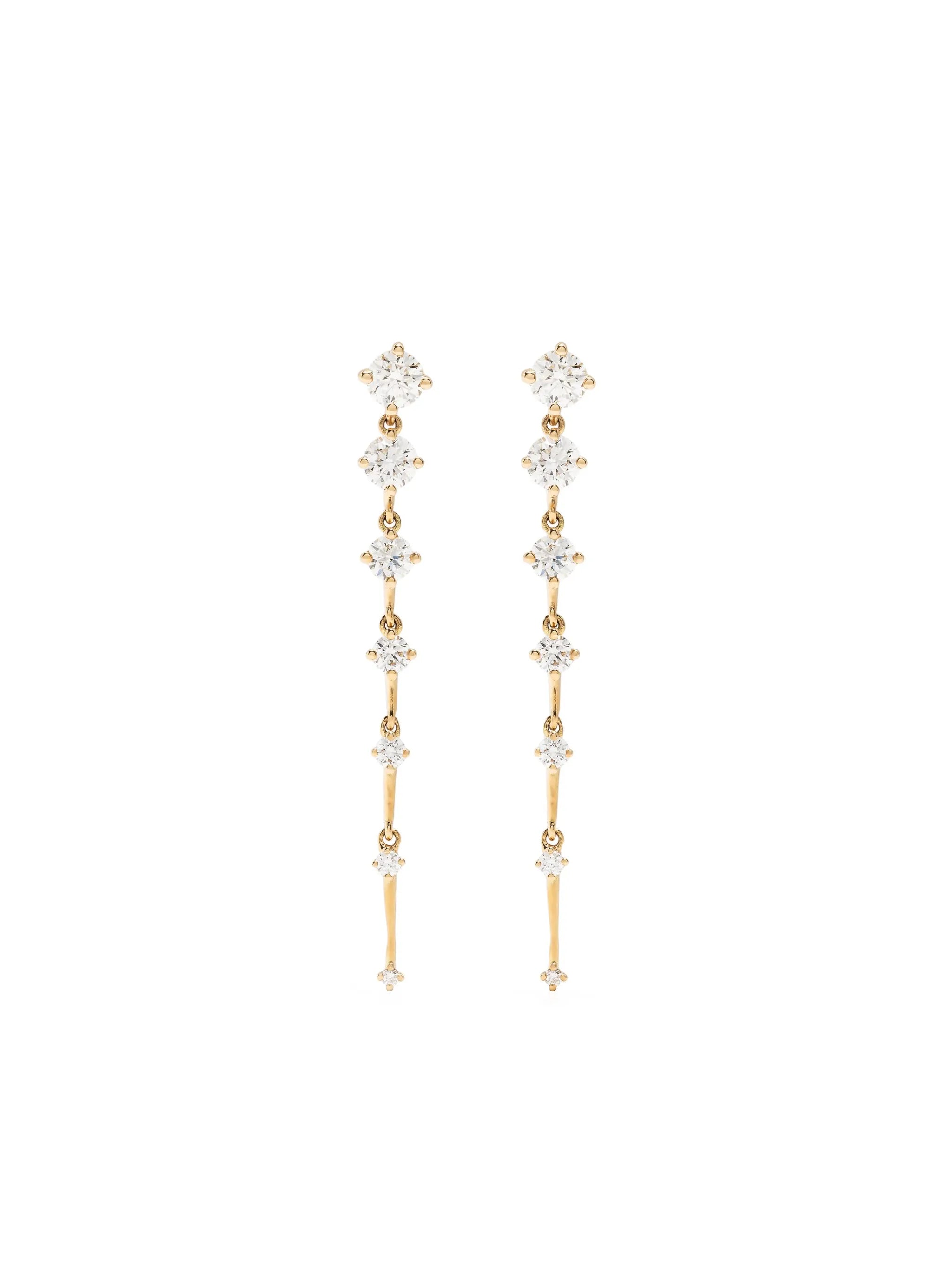 18kt yellow gold Sequence diamond drop earrings