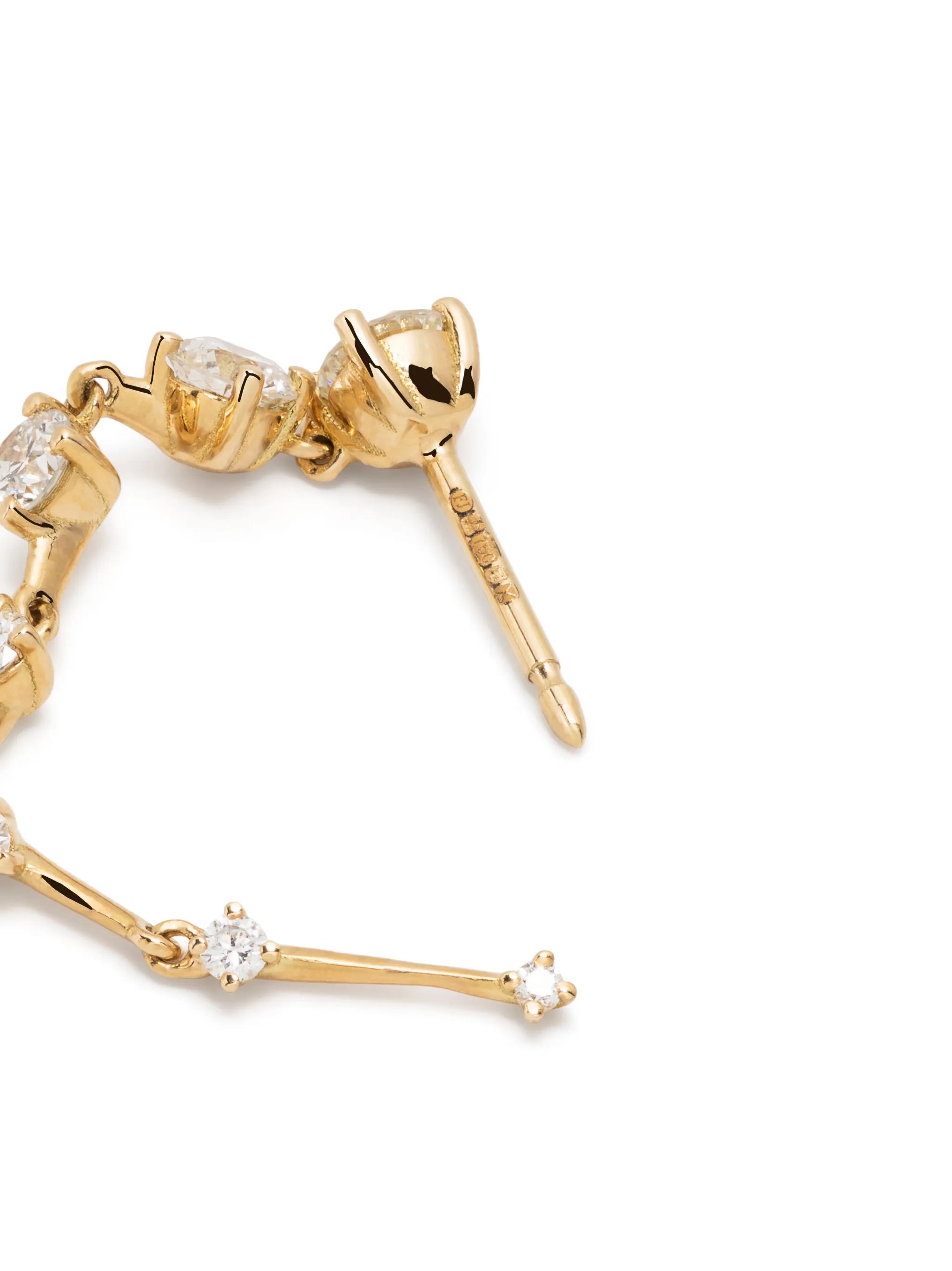 18kt yellow gold Sequence diamond drop earrings