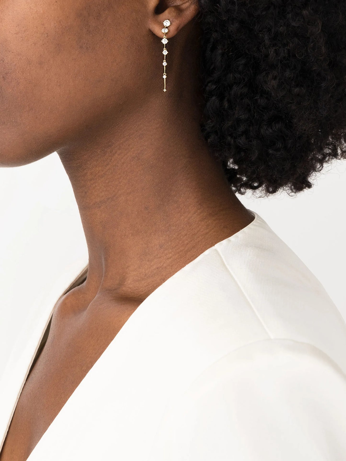 18kt yellow gold Sequence diamond drop earrings