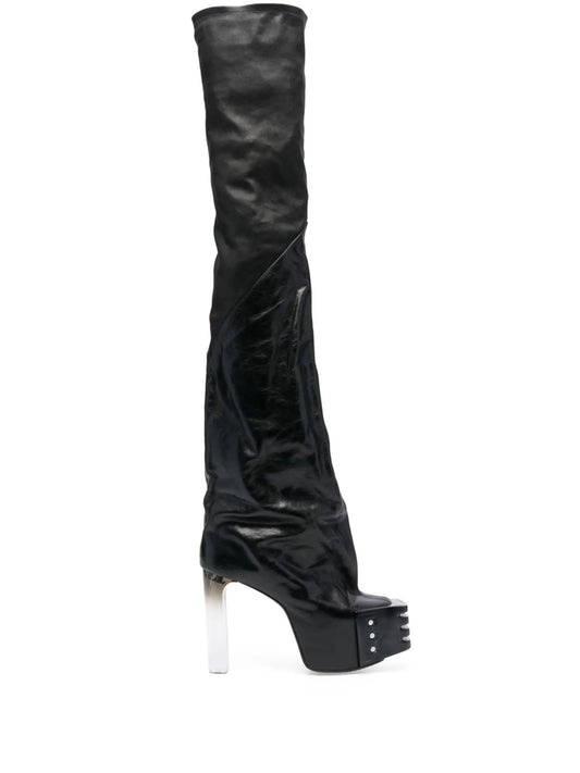 thigh-high platform boots