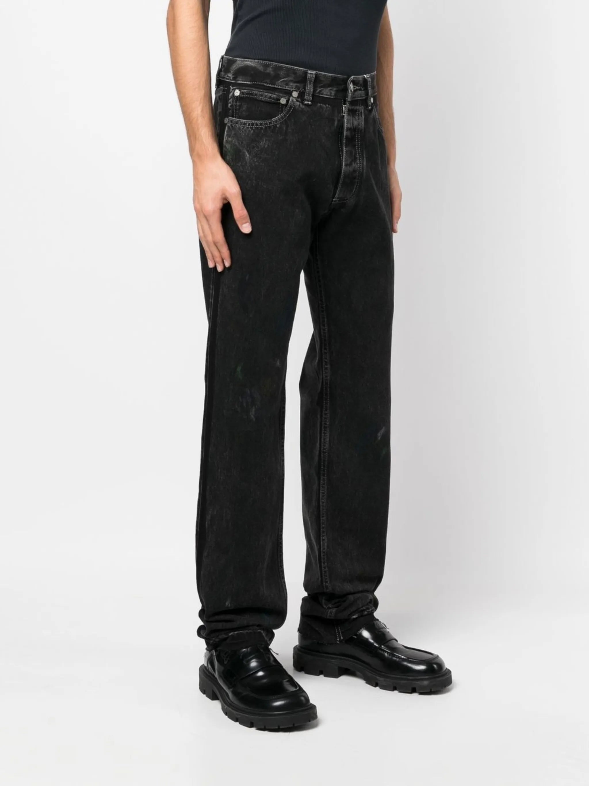 Paint straight-leg jeans