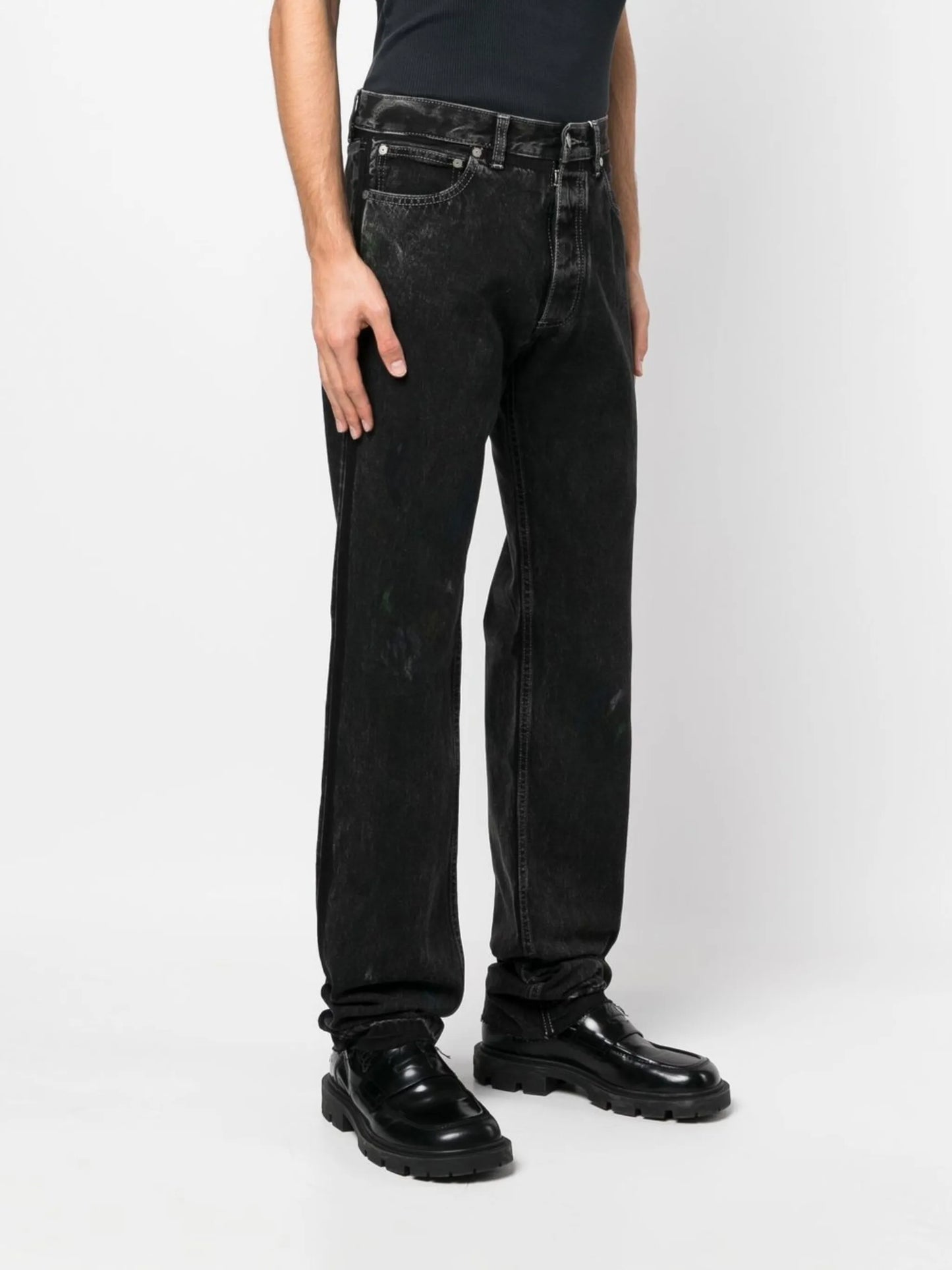 Paint straight-leg jeans