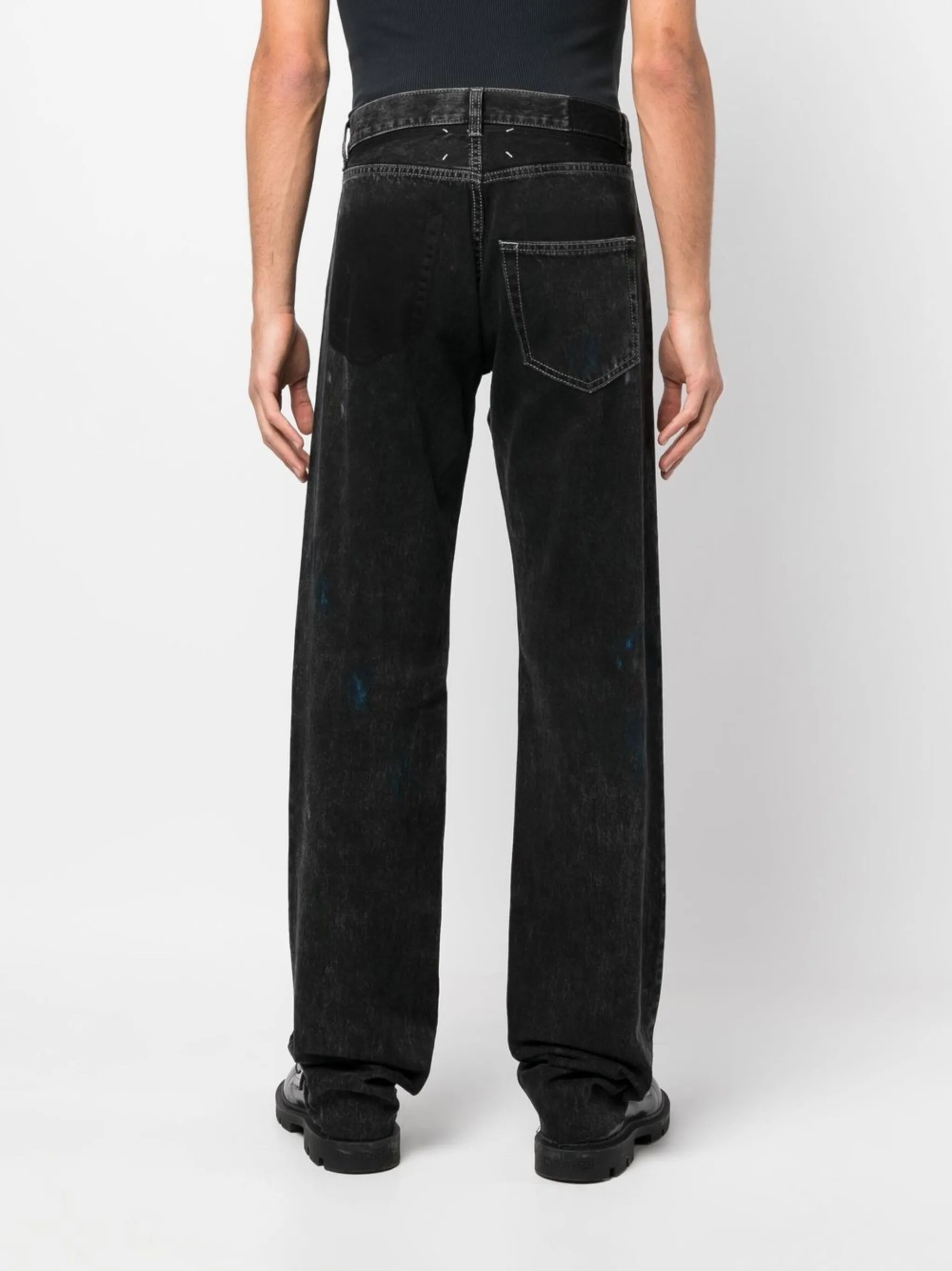 Paint straight-leg jeans