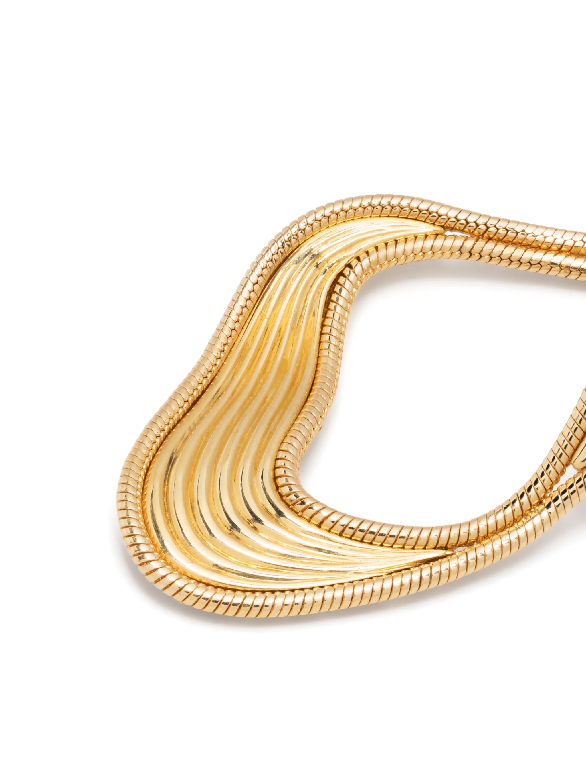 18kt yellow gold Stream Lines hoop earrings