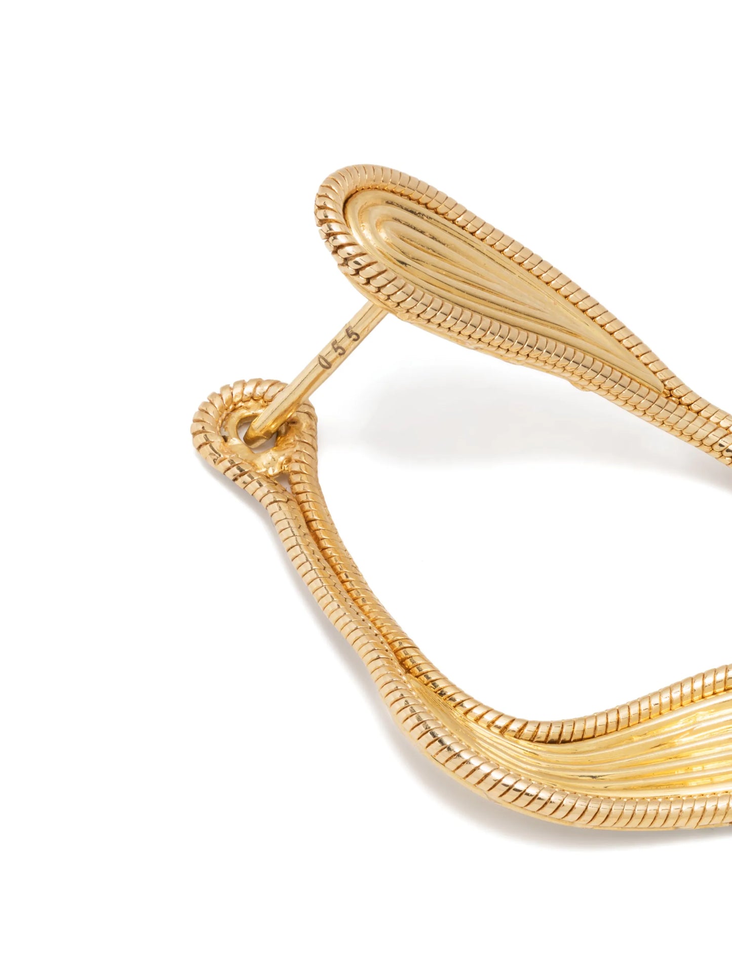 18kt yellow gold Stream Lines hoop earrings