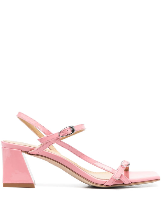 buckle-strap patent-leather sandals