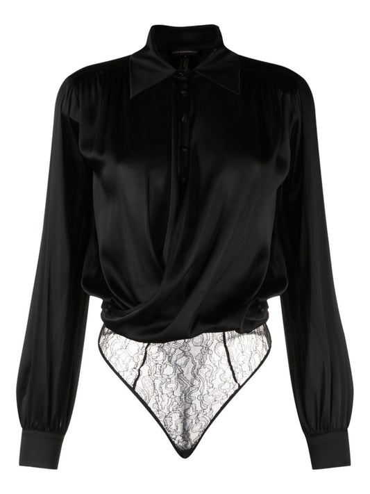 crossover silk bodysuit