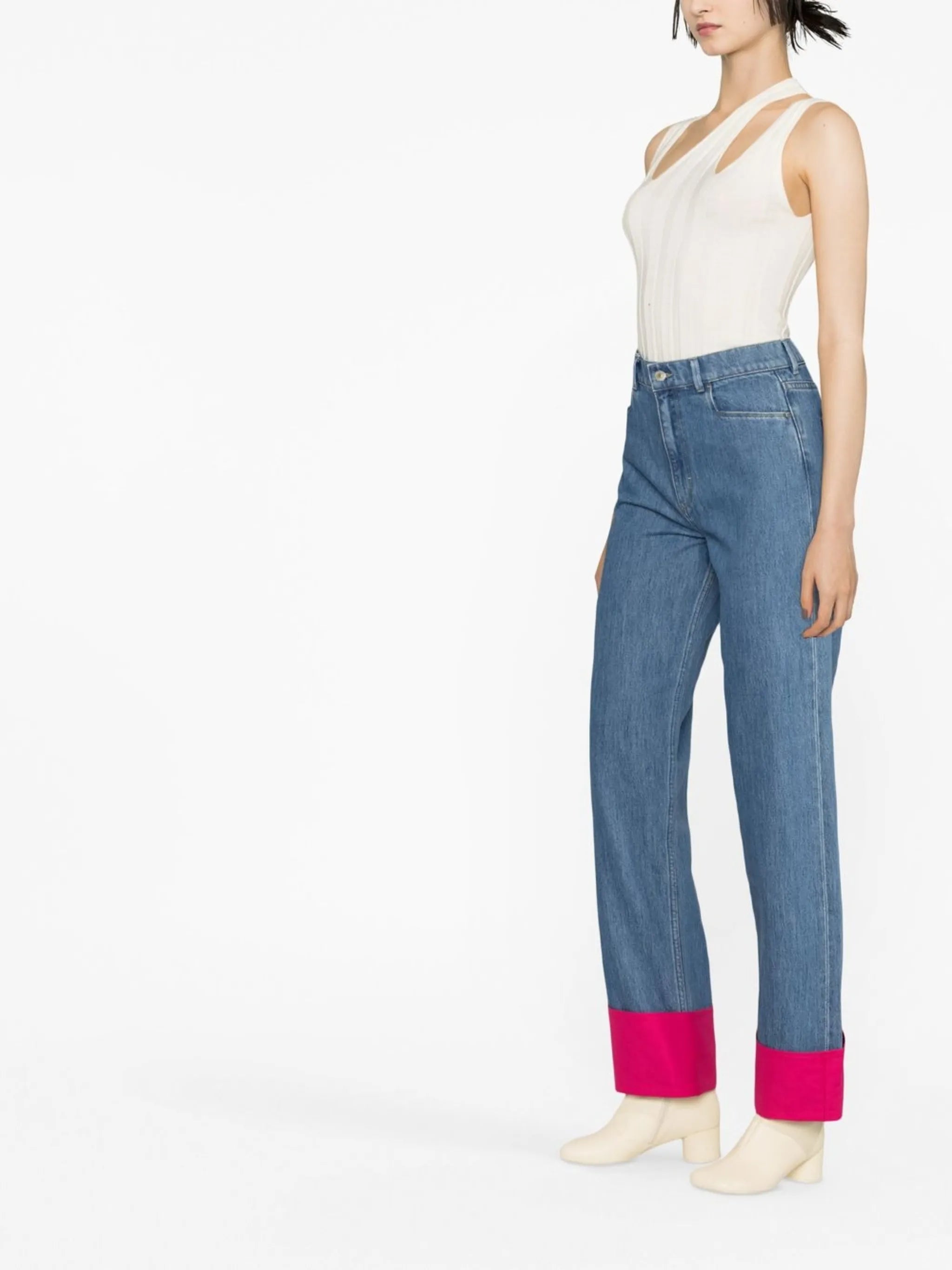 Poppy contrasting cuff jeans