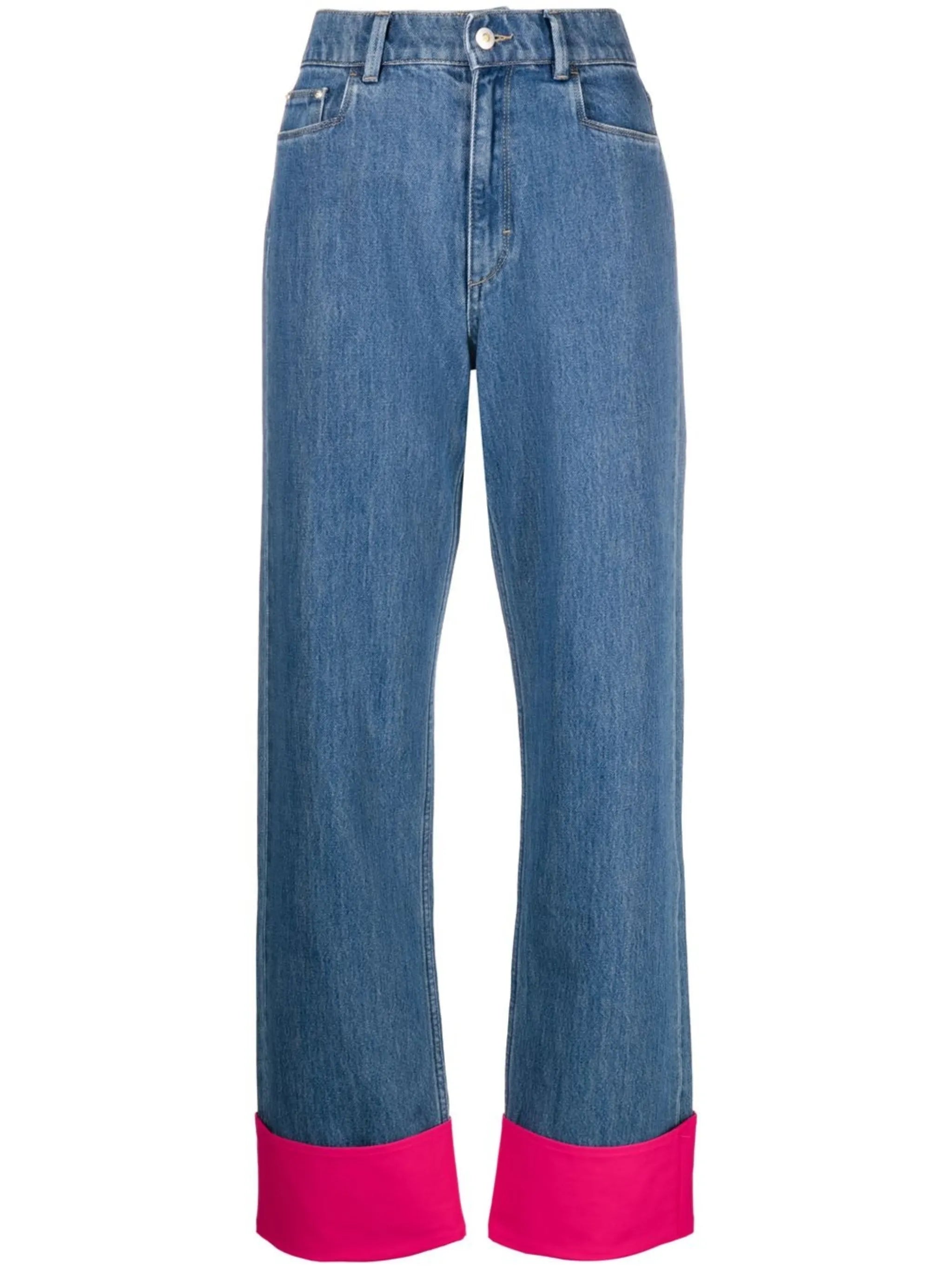 Poppy contrasting cuff jeans