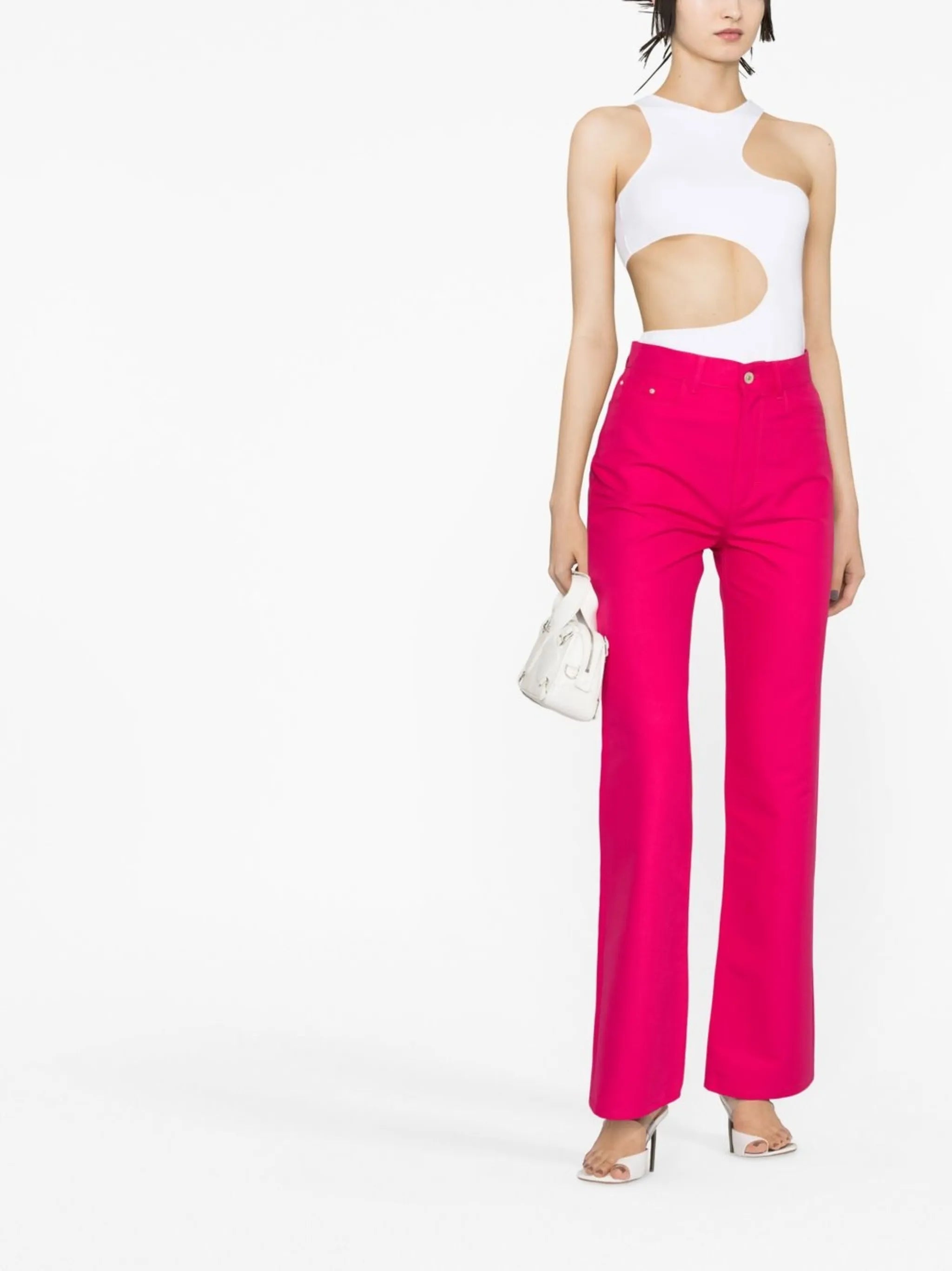 mid-rise straight-leg jeans