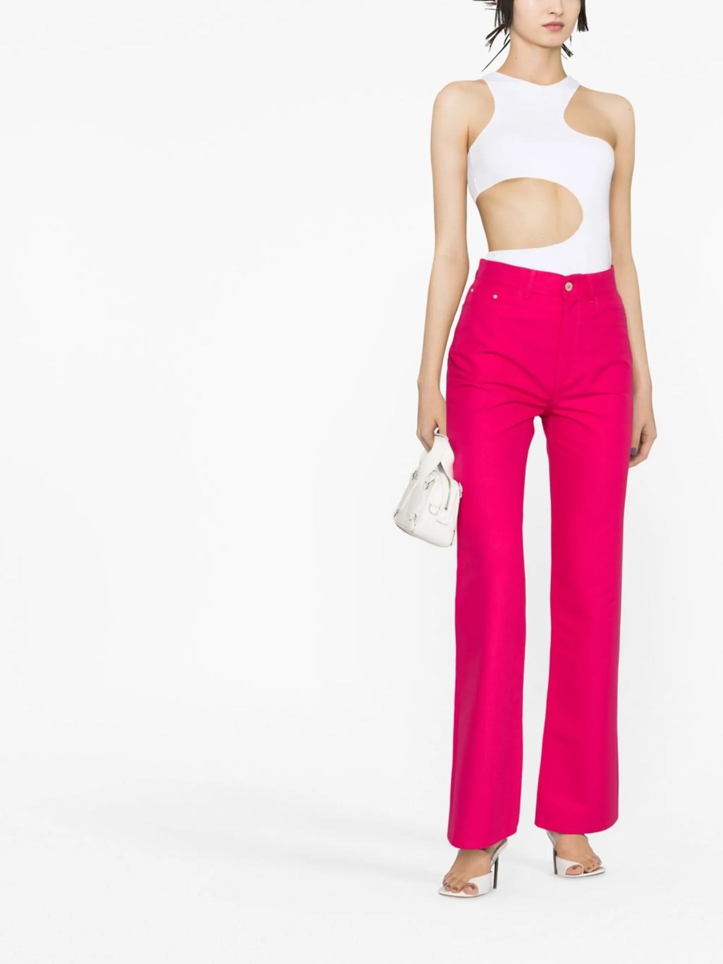 mid-rise straight-leg jeans