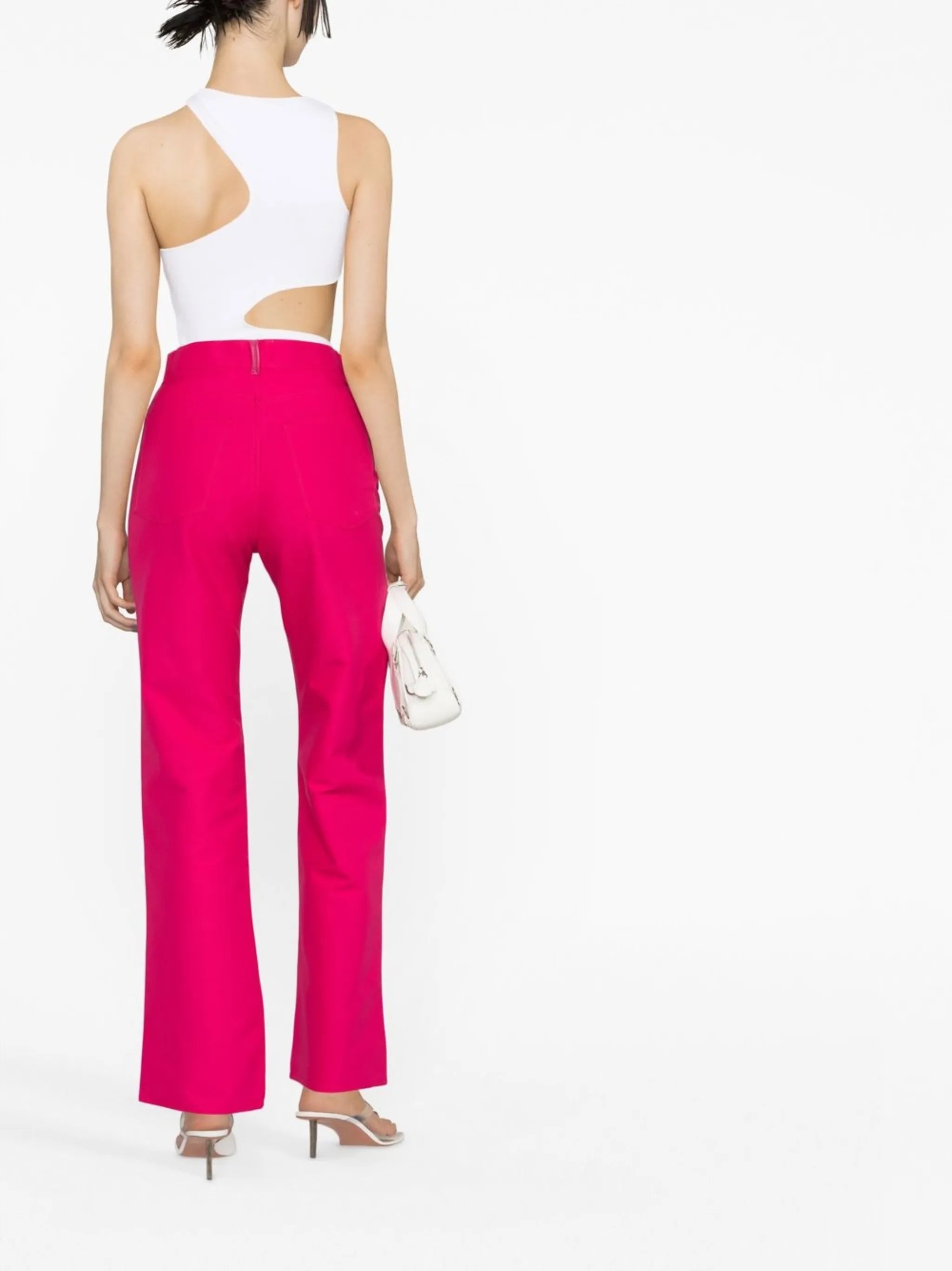 mid-rise straight-leg jeans