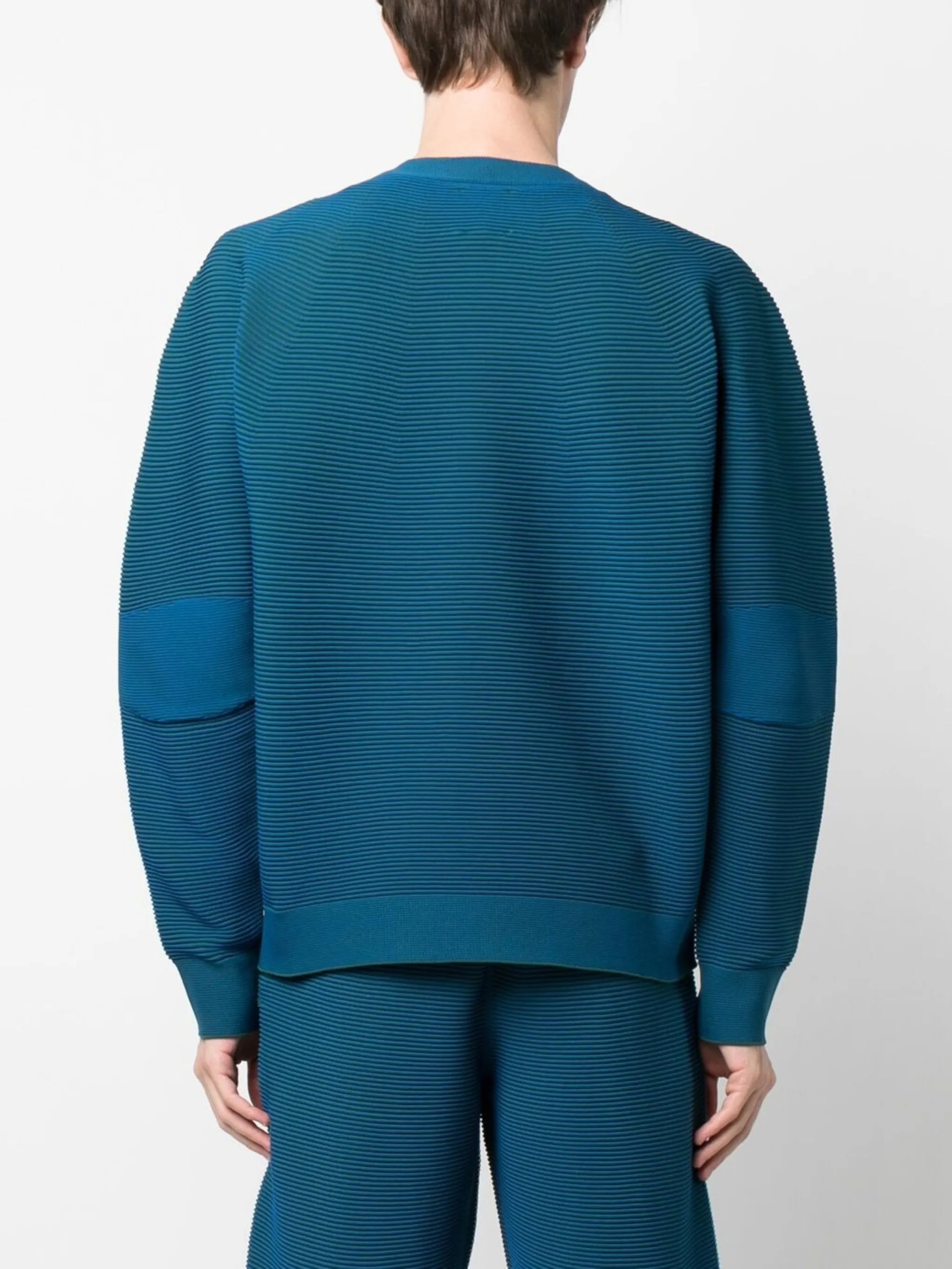 optical-knit long-sleeved jumper