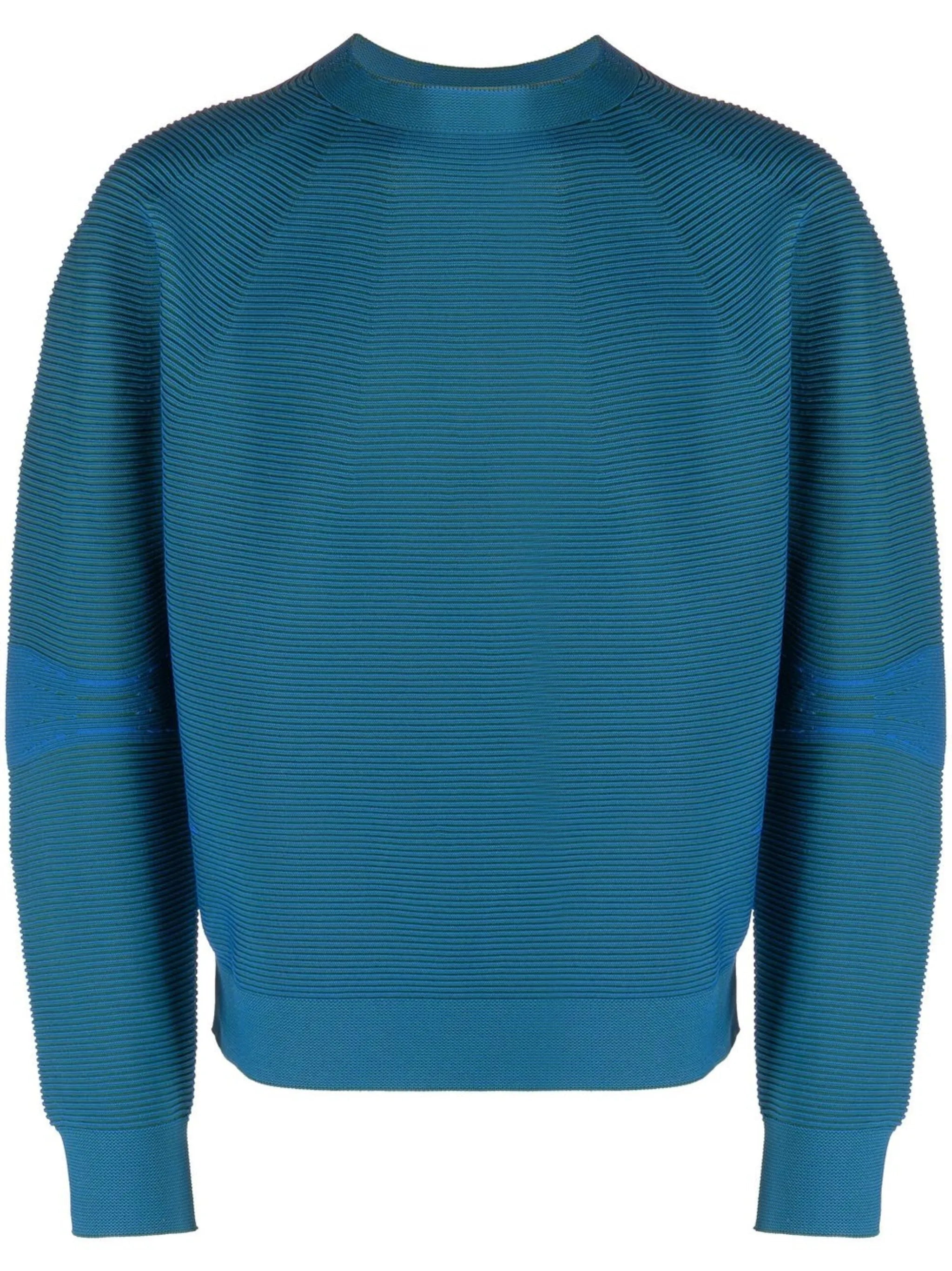 optical-knit long-sleeved jumper