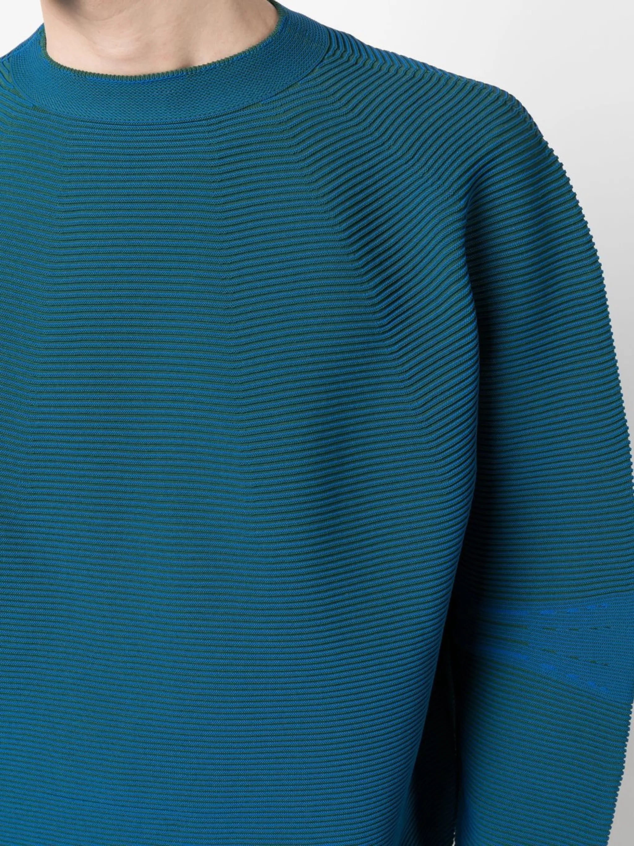 optical-knit long-sleeved jumper