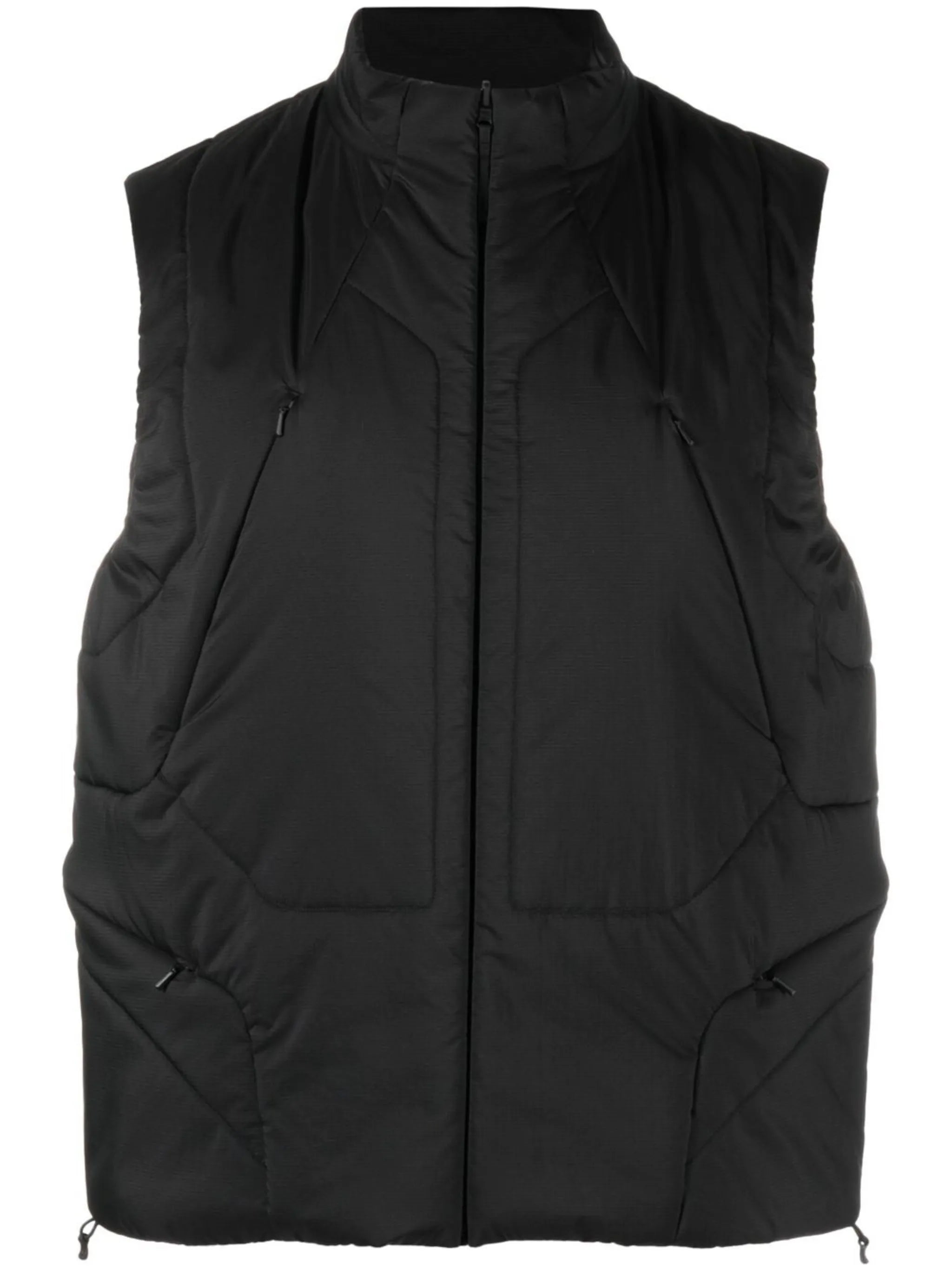 insulated panelled zip-up gilet