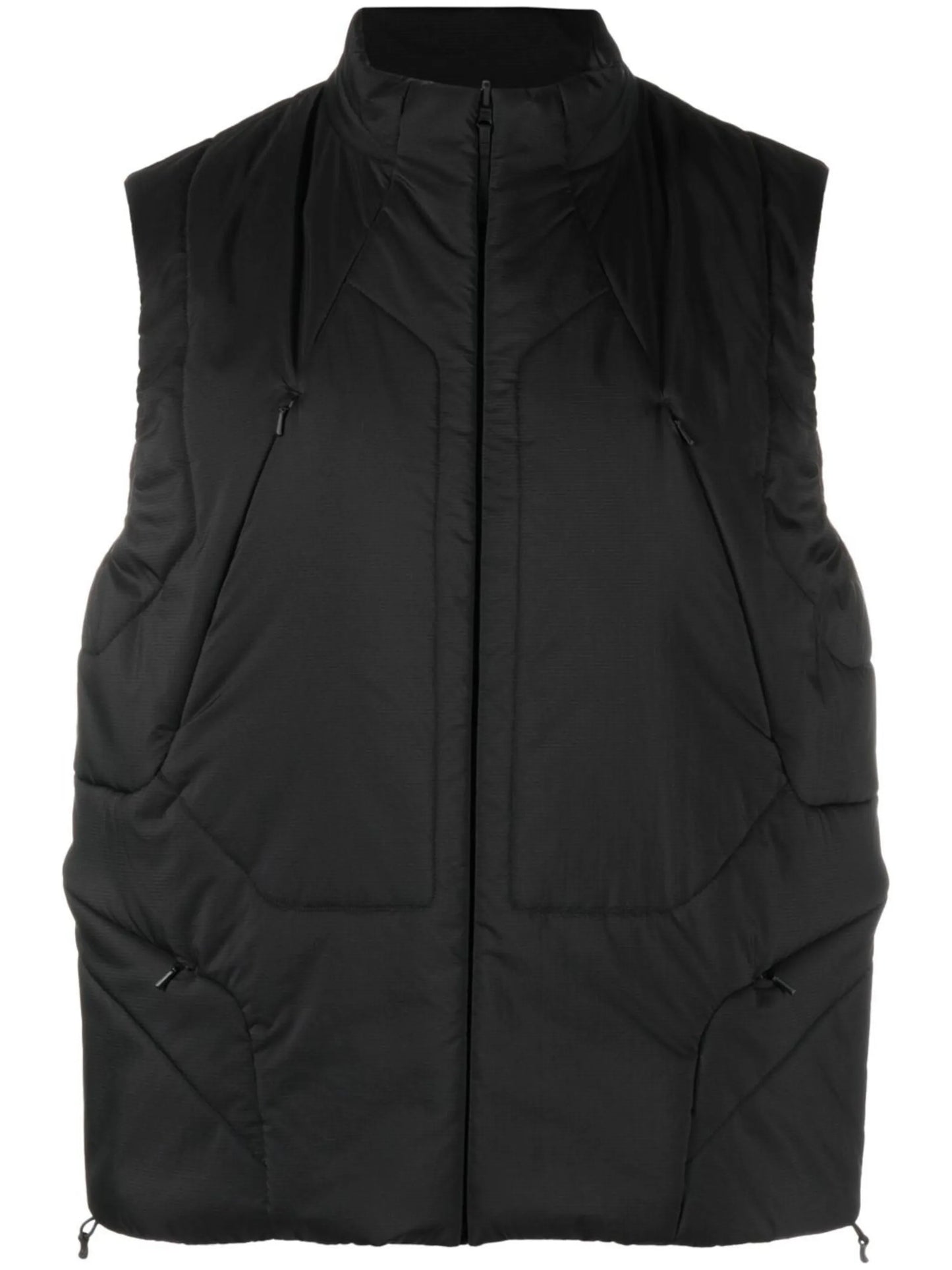 insulated panelled zip-up gilet