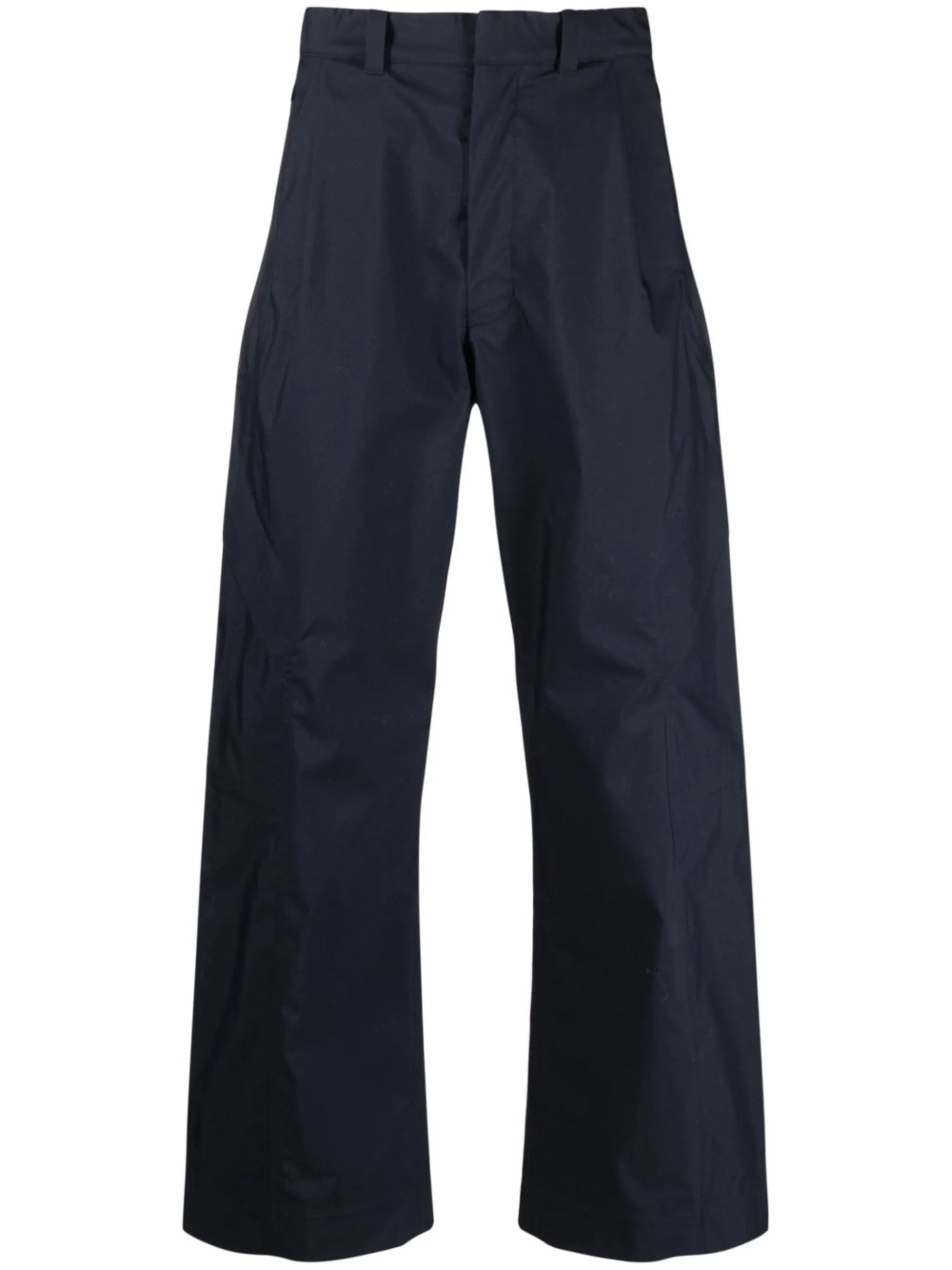 high-waisted straight-leg trousers