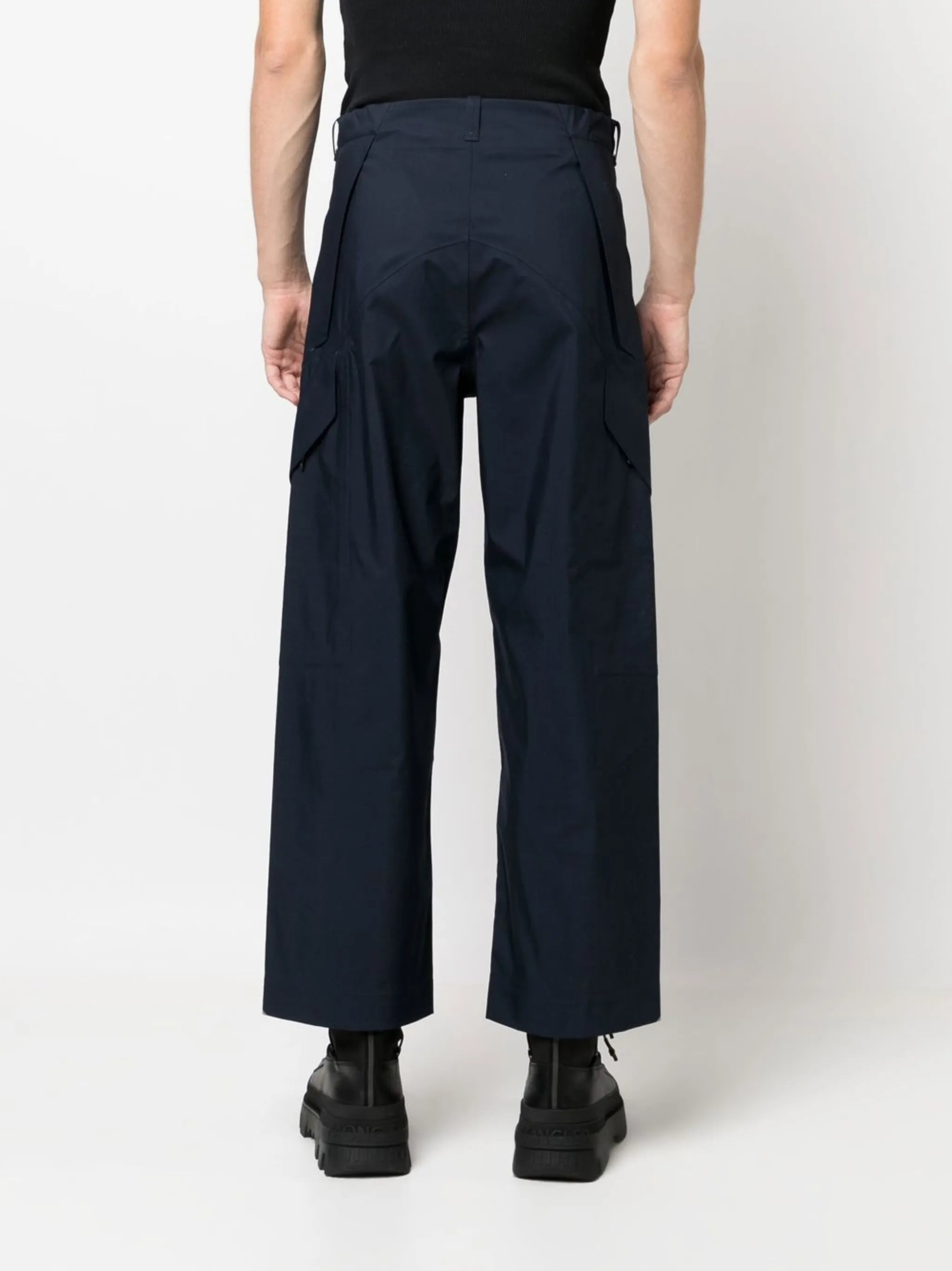high-waisted straight-leg trousers