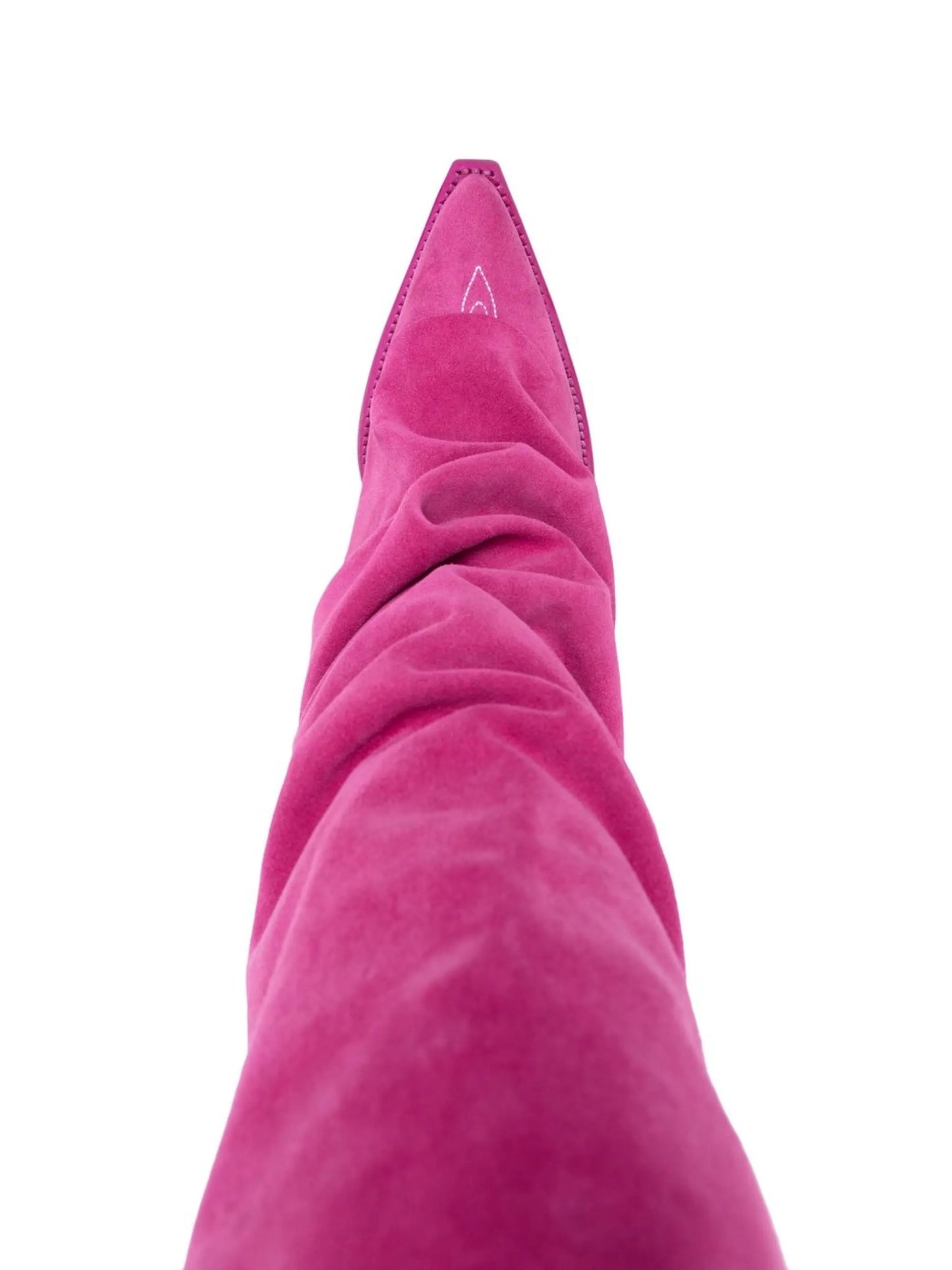 gathered western knee-high boot