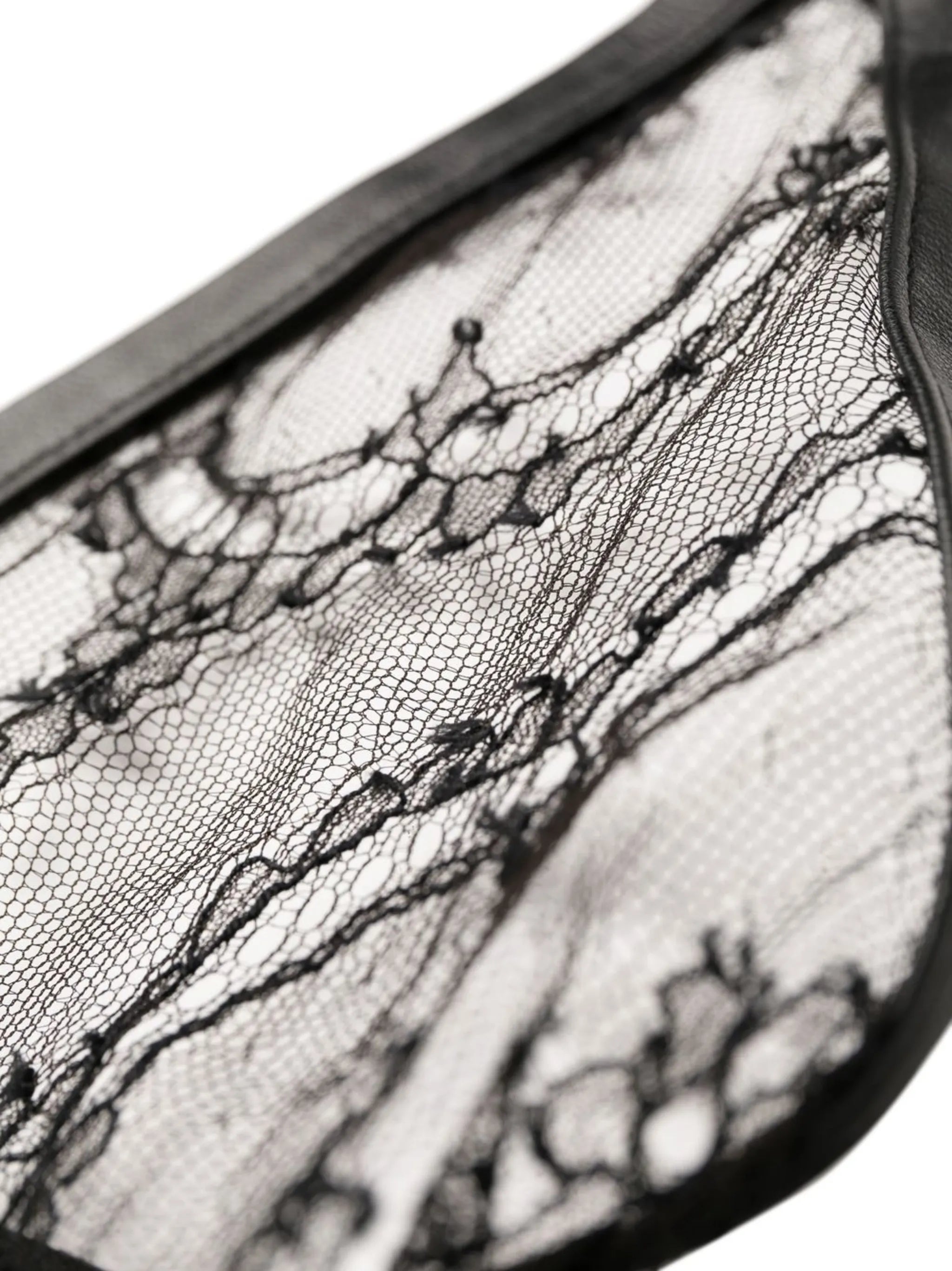 leather-trim lace camisole top