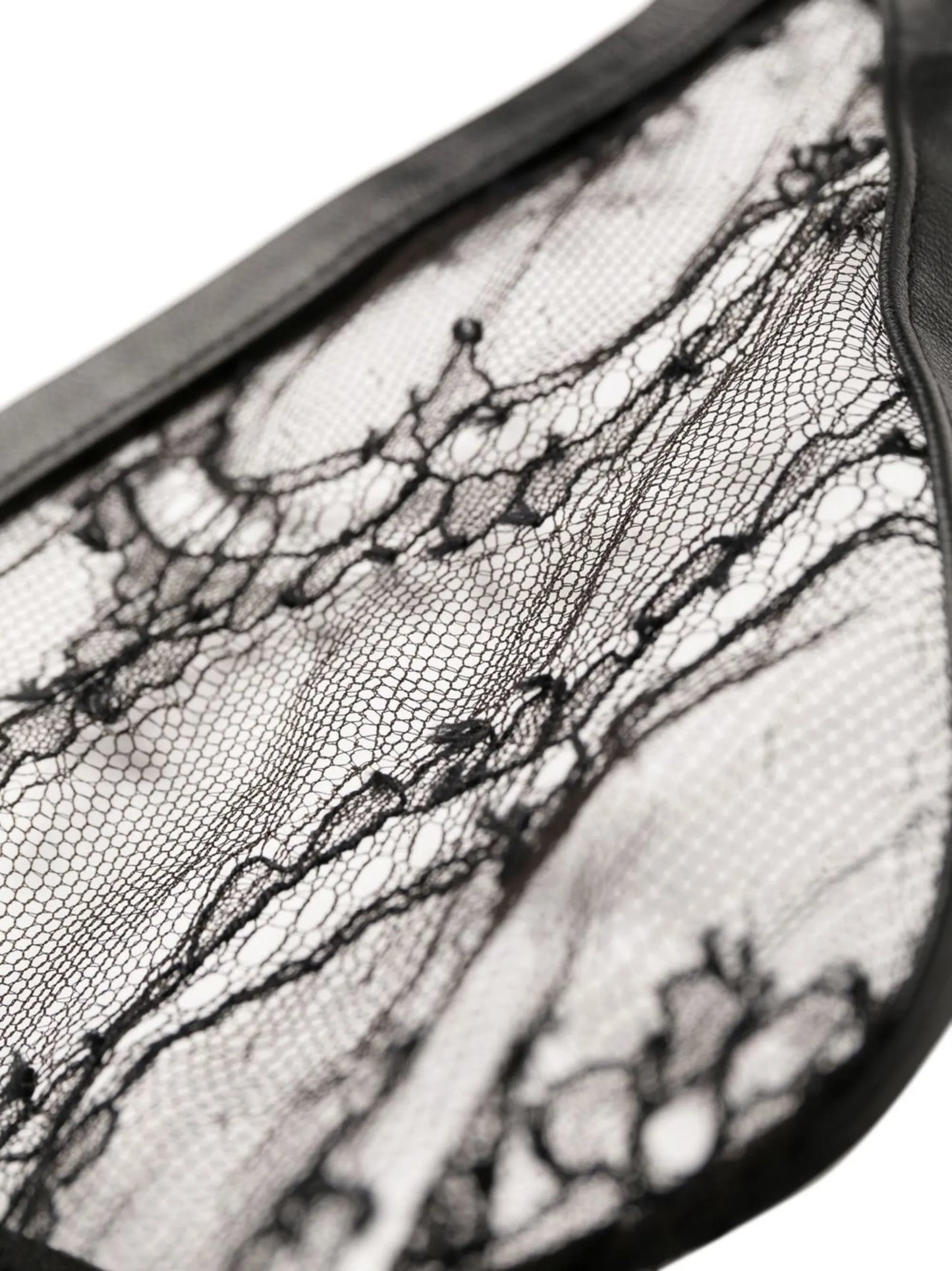 leather-trim lace camisole top