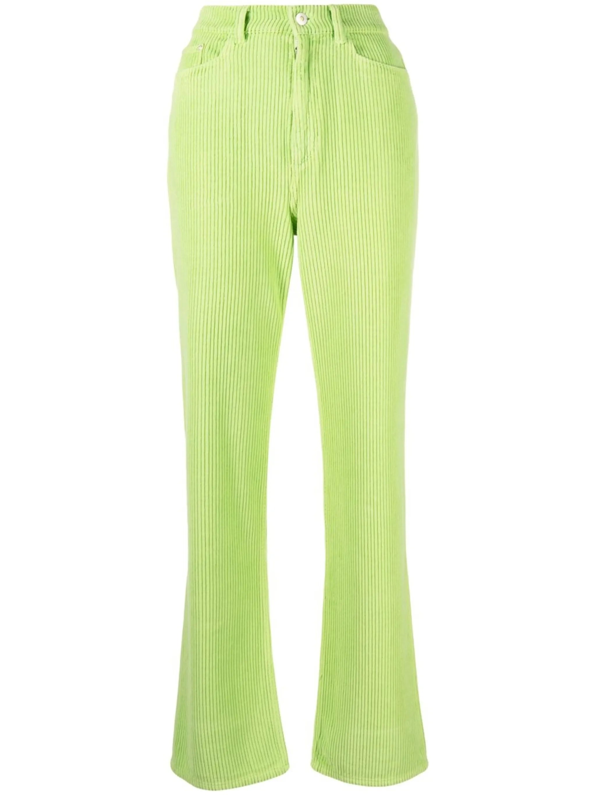 Rose ribbed straight-leg trousers