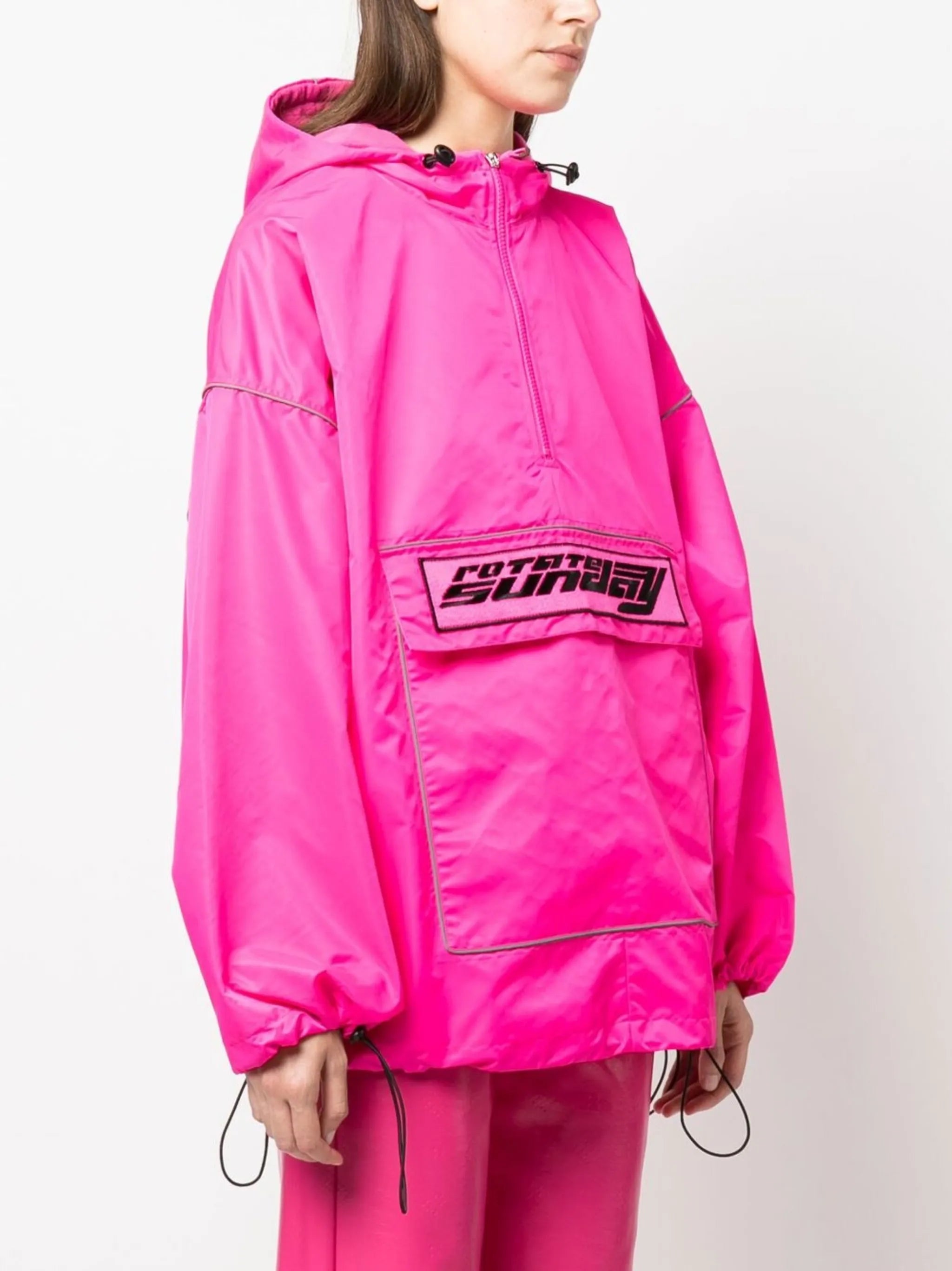 embroidered-logo hooded jacket